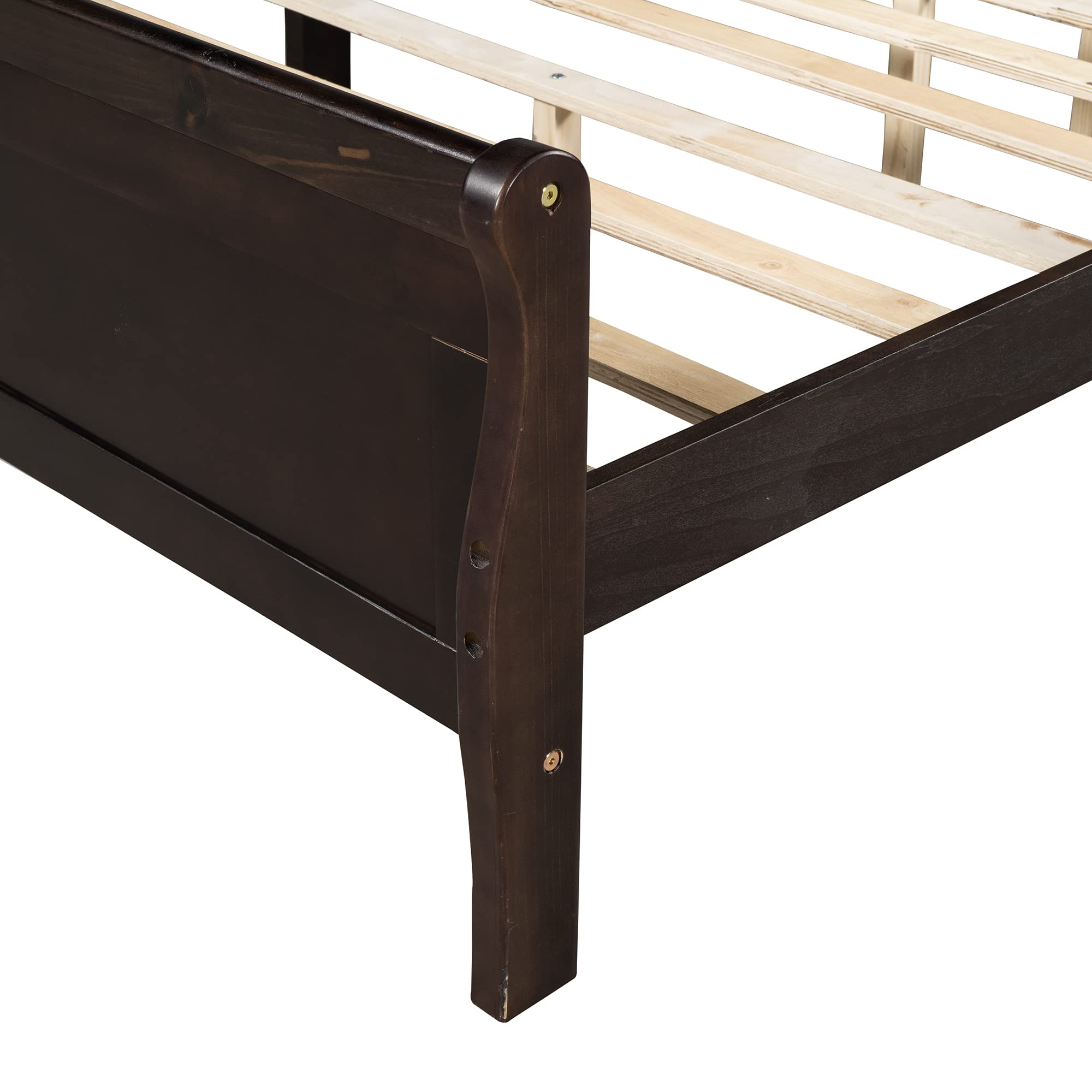 Harper & Bright Designs Queen Wood Platform Bed Frame with Headboard & Slats - No Box Spring Needed - Sturdy Support Legs for Bedroom, Guest Room & Dorm