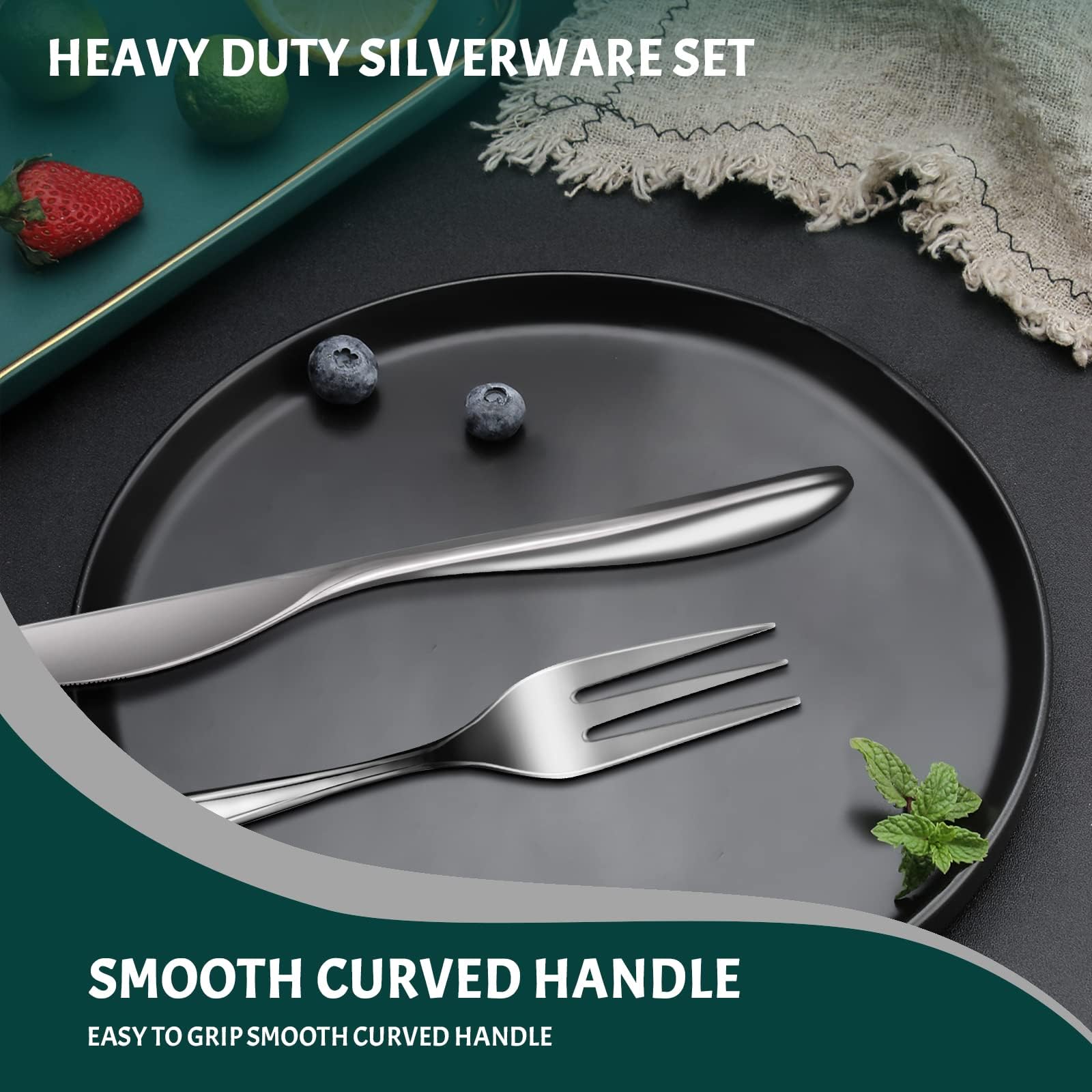 30-Piece Stainless Steel Silverware Set - Elegant Flatware Cutlery for 6 People with Forks, Spoons & Knives - Dishwasher Safe Kitchen & Dining Tableware - Perfect for Dinner Parties, Restaurants & Everyday Use