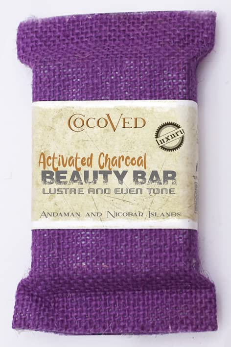 Cocoved Handmade Herbal Beauty Bar for Glowing Skin - 100% Natural Coconut Oil Soap with Activated Charcoal (100g) - Exfoliating & Cleansing for Acne-Prone & Sensitive Skin - Perfect for Daily Face & Body Care