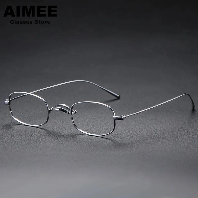 Aimee Unisex Full Rim Small Square Titanium Eyeglasses 1256 - Lightweight & Durable Frame for Reading, Computer Use & Everyday Wear