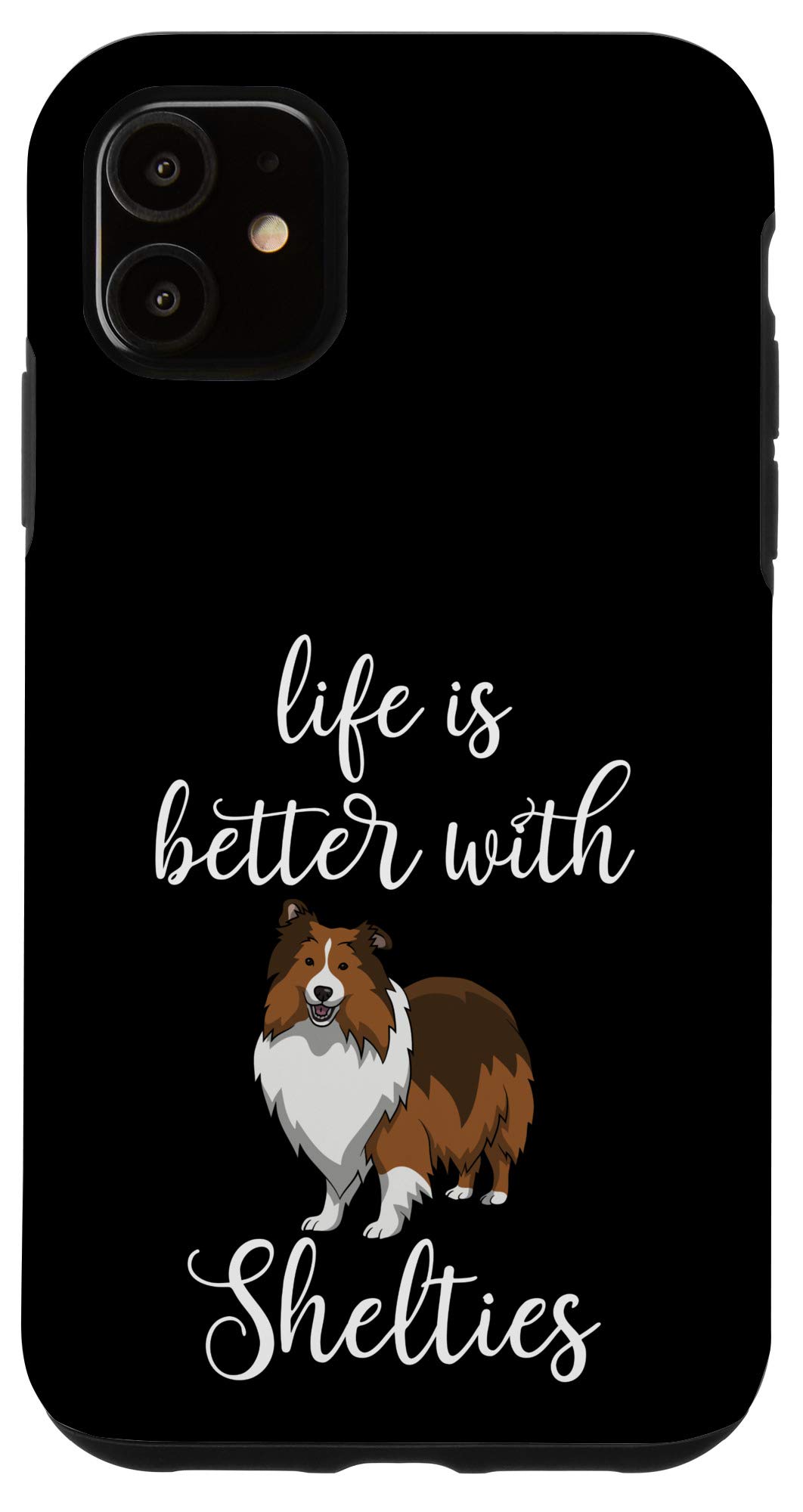 iPhone 11 Sheltie Dog Phone Case - Cute Sheltie Puppy Protective Cover - Perfect Gift for Sheltie Lovers & Dog Owners - Great for Everyday Use, Travel & Work