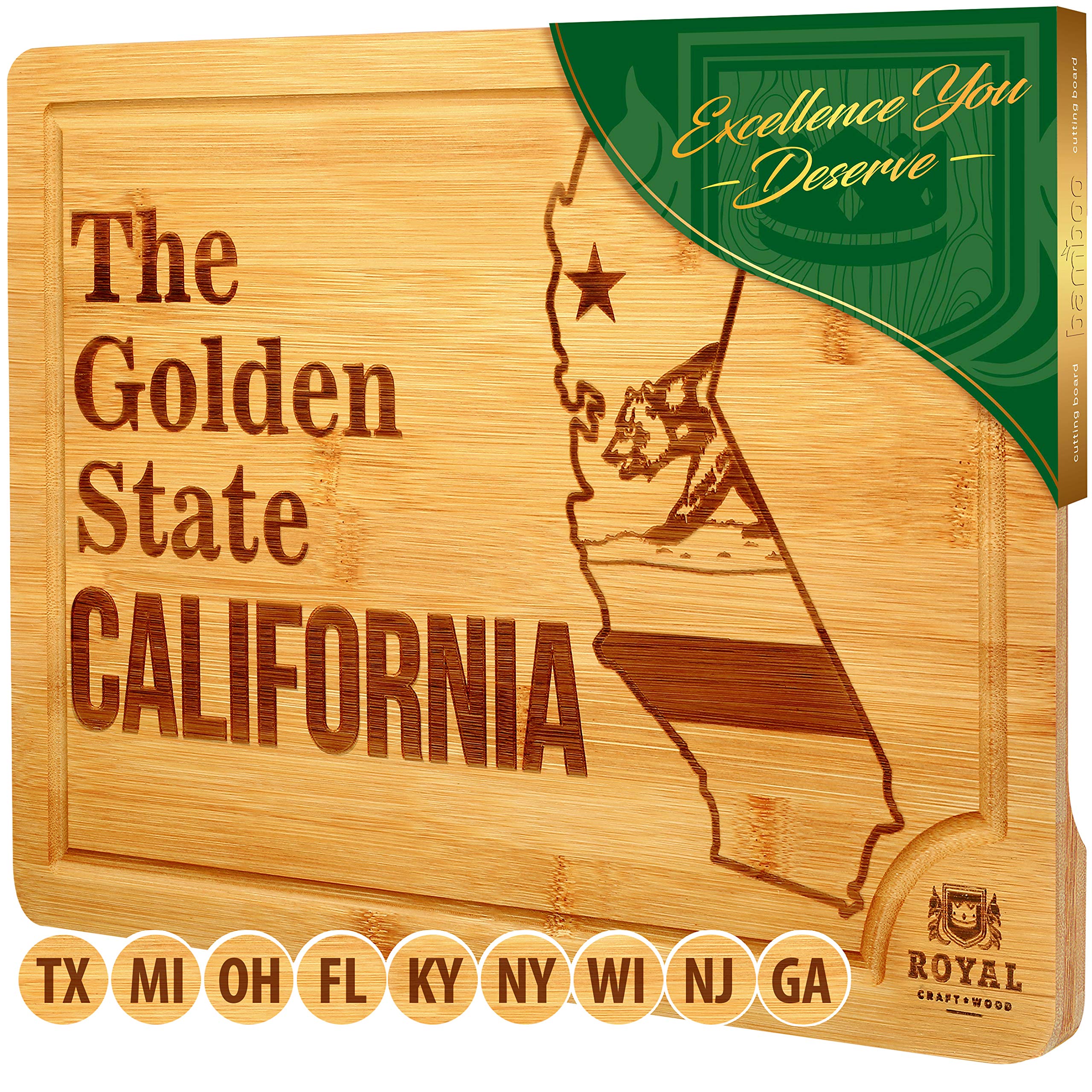 Premium Bamboo Cutting Board for Kitchen – Large 15