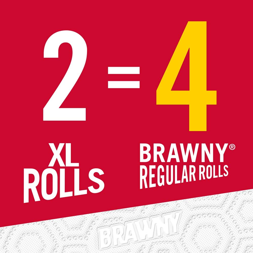 Brawny Paper Towels - 2 XL Rolls (2=4 Regular Rolls) | Pick-a-Size | Ultra Absorbent & Strong | Perfect for Kitchen Cleaning, Spills & Household Use