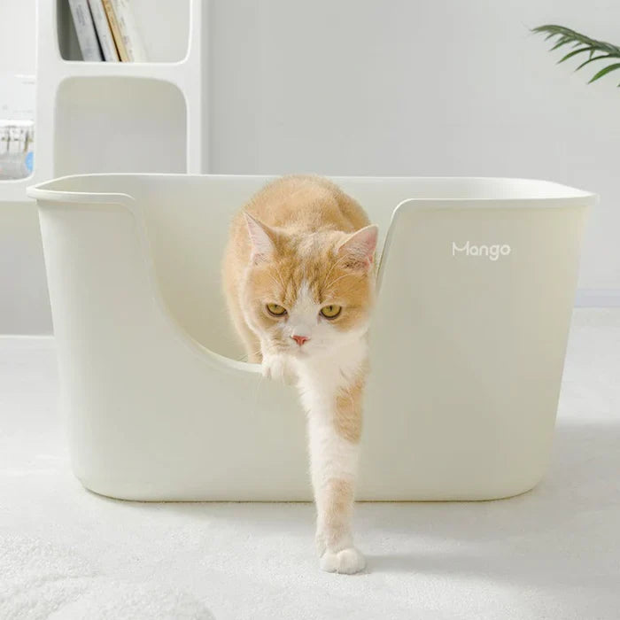 Premium Mango Wood Cat Litter Box Tray - Open Design for Small & Medium Cats | Comfortable & Easy Access | Perfect for Home, Apartment, or Travel Use