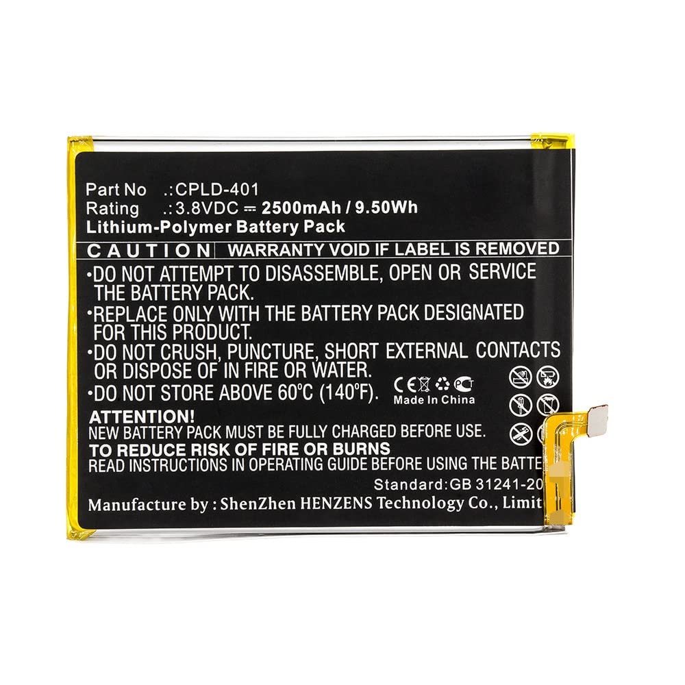 Synergy Digital Coolpad CPLD-401 Battery - 2500mAh Li-Pol for Extended Use