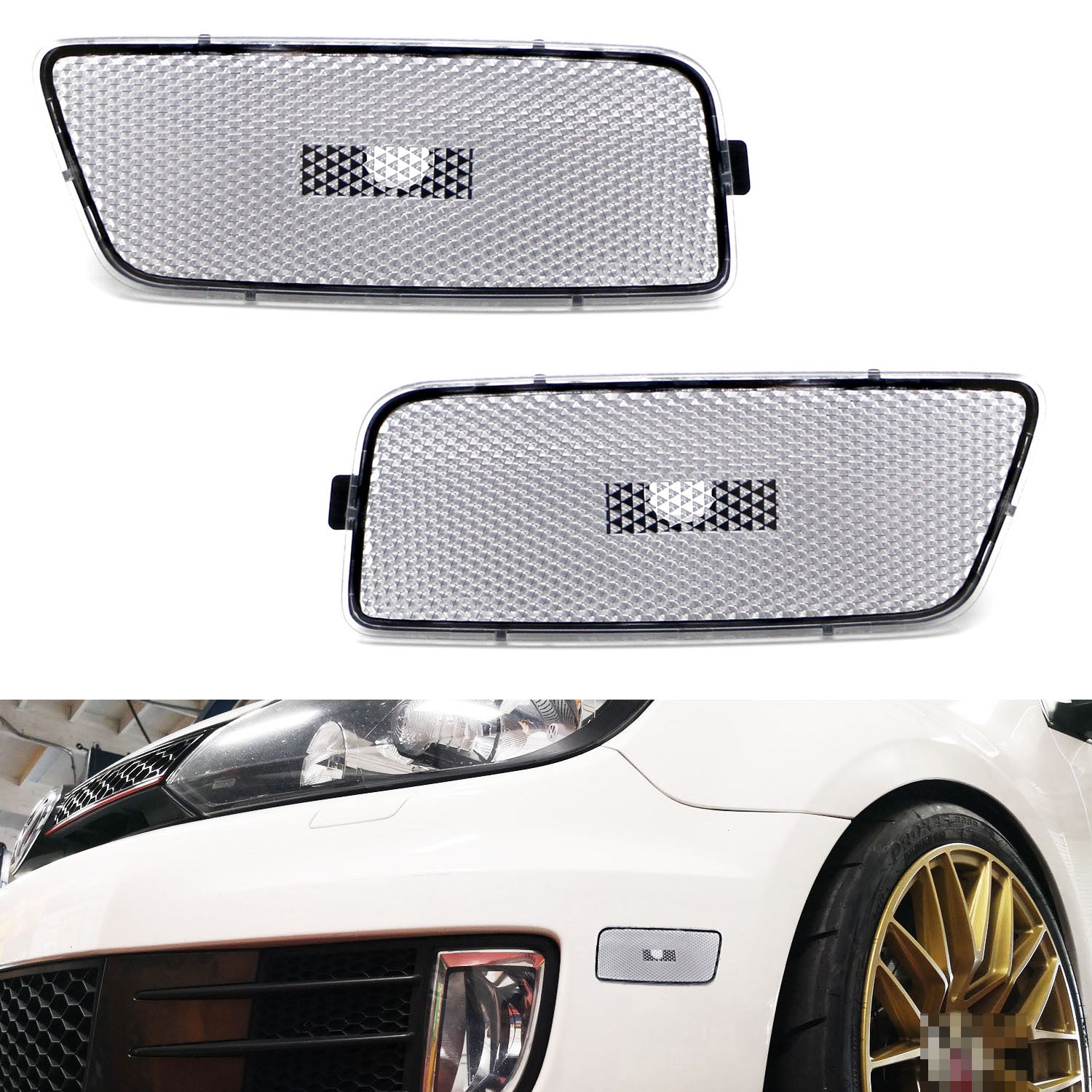 Clear Lens Front Bumper Side Marker Light Housing for 2010-2014 Volkswagen MK6 Golf/GTI - Replacement Turn Signal Light for Enhanced Visibility & Style