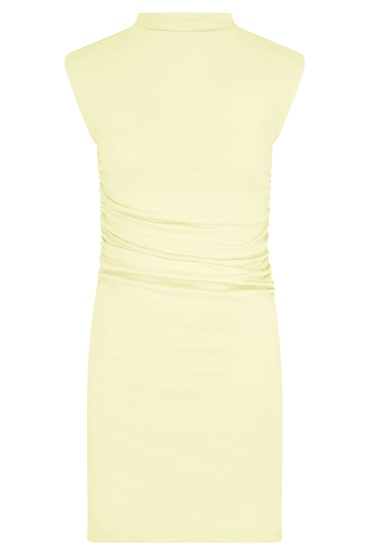 Elliot High Neck Sleeveless Mini Dress - Pale Lemon Yellow Summer Bodycon Dress for Women | Perfect for Beach Vacation, Date Night & Party Outfits