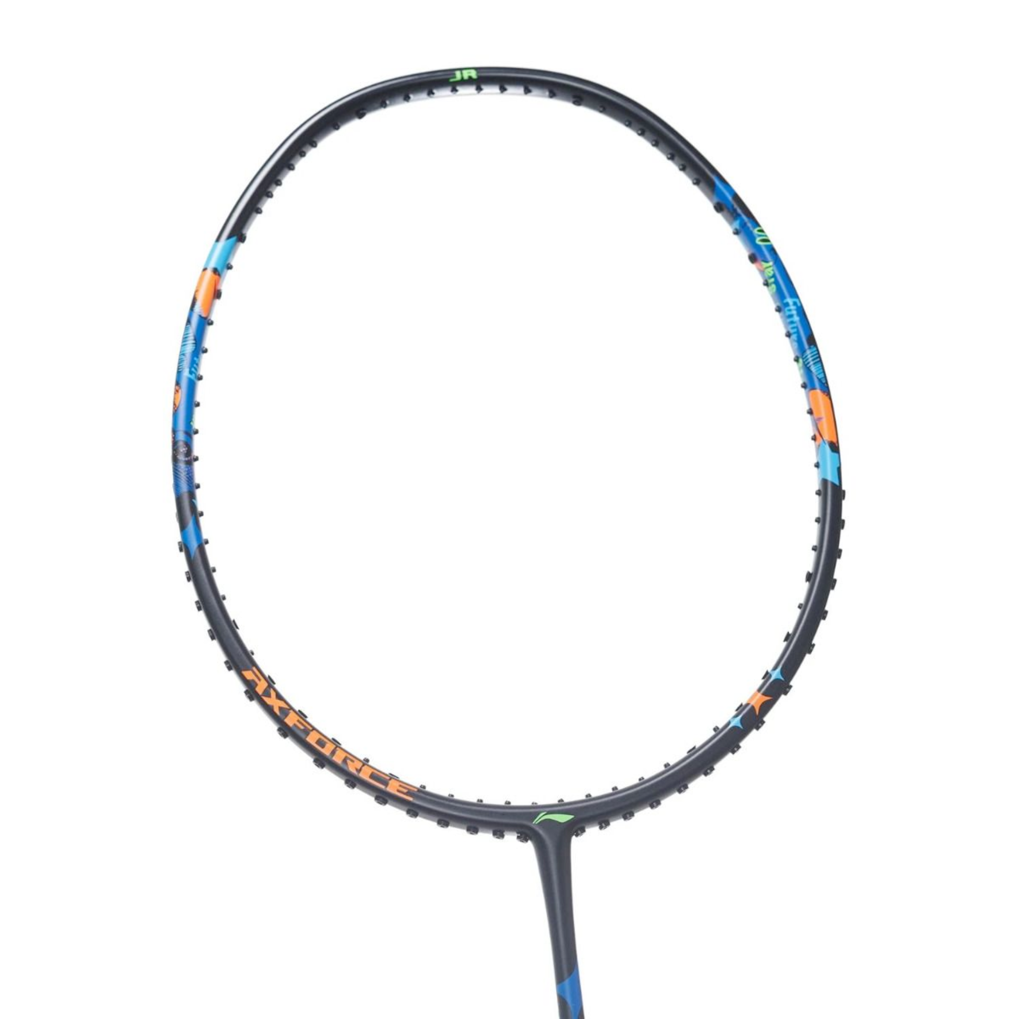 Li Ning Axforce Junior Strung Badminton Racket for Kids - Lightweight Carbon Fiber Shuttlecock Racquet with Durable Frame (Black/Blue, AYPS085) | Perfect for Beginners & Junior Training, School PE Classes & Recreational Play