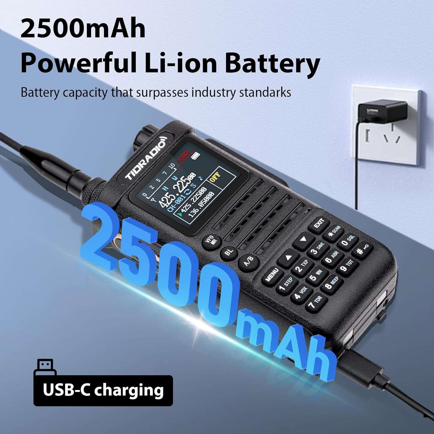 2nd Gen TD H8 GMRS Two-Way Radio 2 Pack with Spare Battery - Long Range Communication for Outdoor Adventures, Camping & Emergency Preparedness