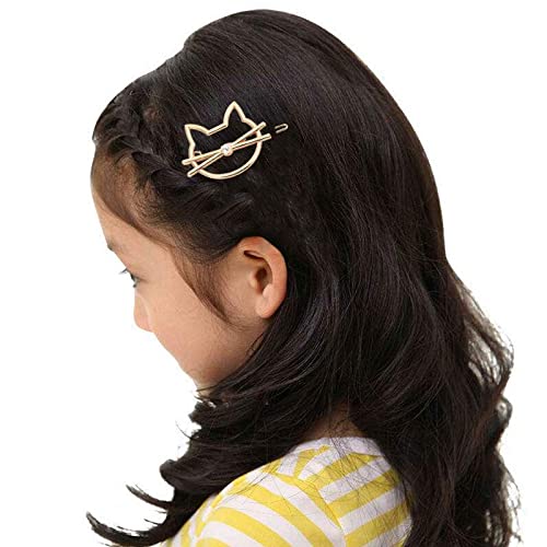 4-Pack Women's Metal Pearl Cat Shaped Hair Clips - Elegant Barrettes for Party, Wedding & Everyday Use - Perfect Hair Accessories for Women & Girls