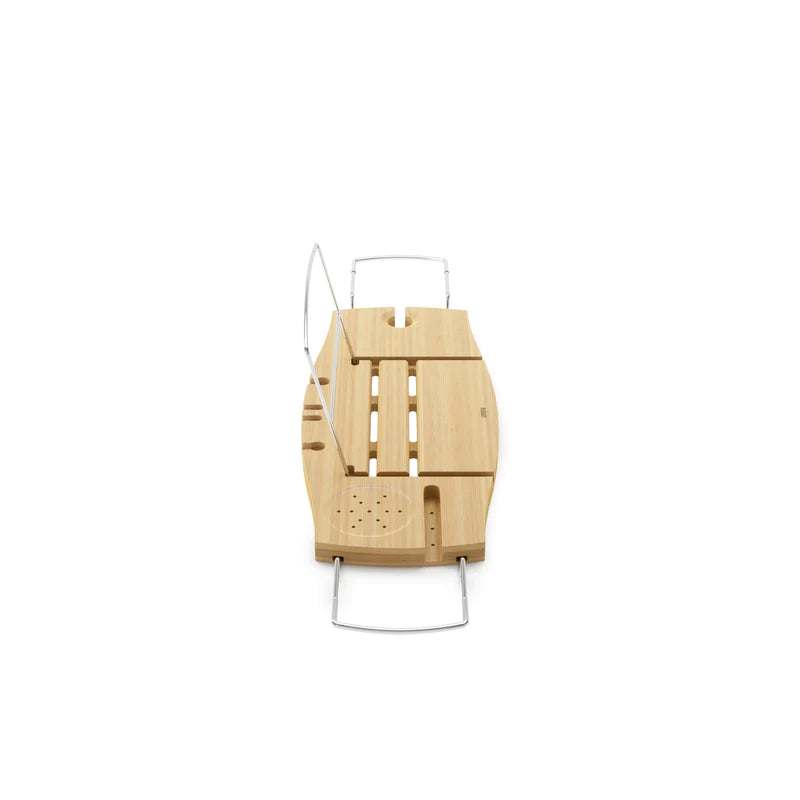 Aquala Bathtub Caddy Tray - Bamboo Bathtub Tray with Wine Glass Holder & Book Stand - Perfect for Relaxing Bath, Reading & Wine Time