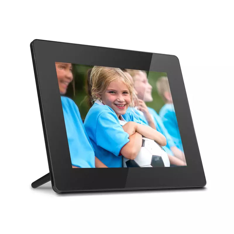 Aluratek 8 Inch WiFi Digital Photo Frame with Touchscreen LCD Display, 16GB Built-in Memory, Black - Perfect for Home, Office, and Gift Giving