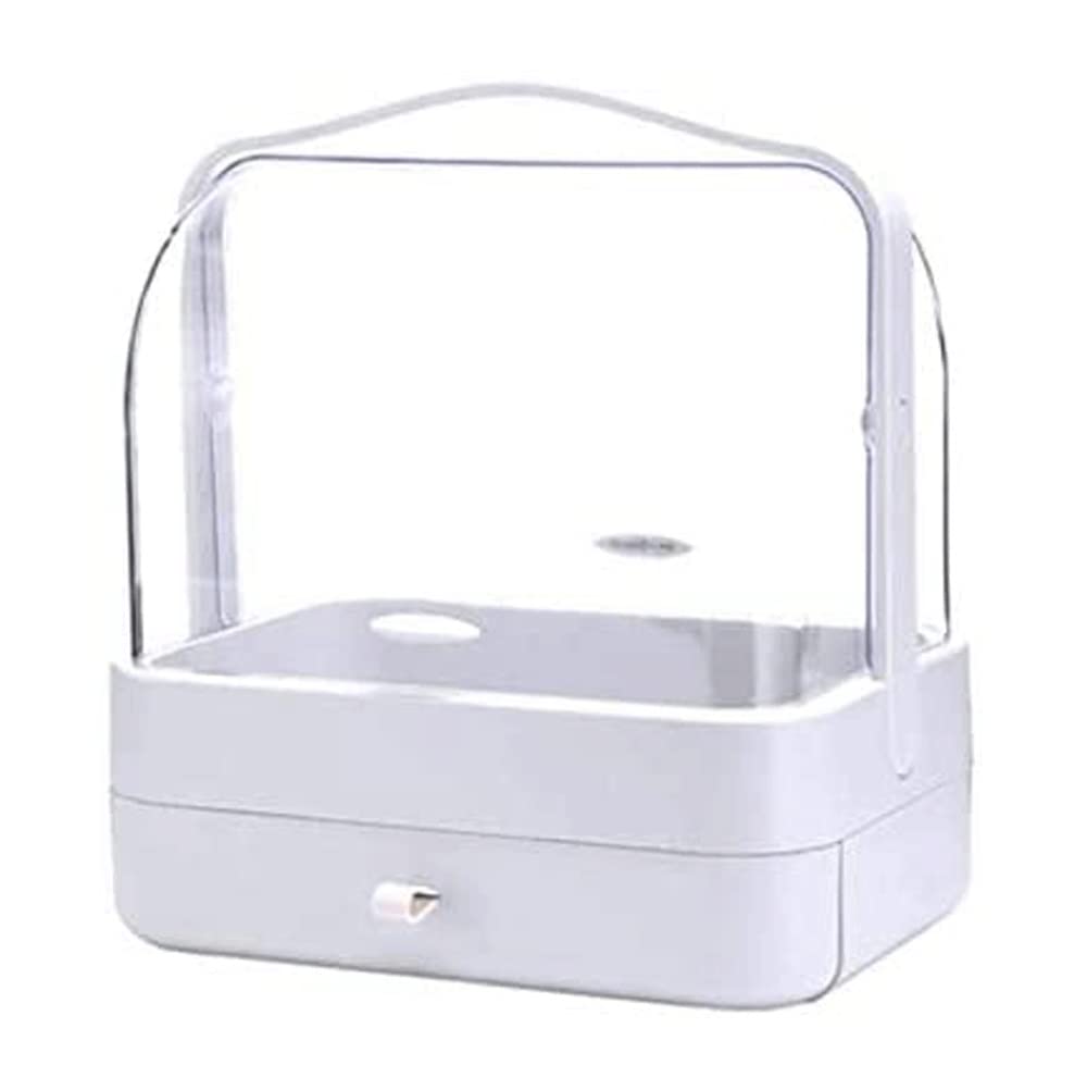 Acrylic Cosmetic Makeup Storage Organizer with Lid - Large Dustproof Waterproof Makeup Display Case for Lipstick, Brushes & Jewelry | Bathroom Vanity & Dresser Countertop Organization | No Assembly Required