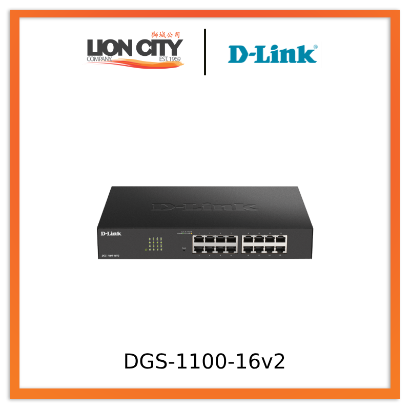 D-Link DGS-1100-16V2 16-Port Gigabit Smart Managed Switch - High-Speed Network Solution for Home Office & Small Business - Pre Order Only