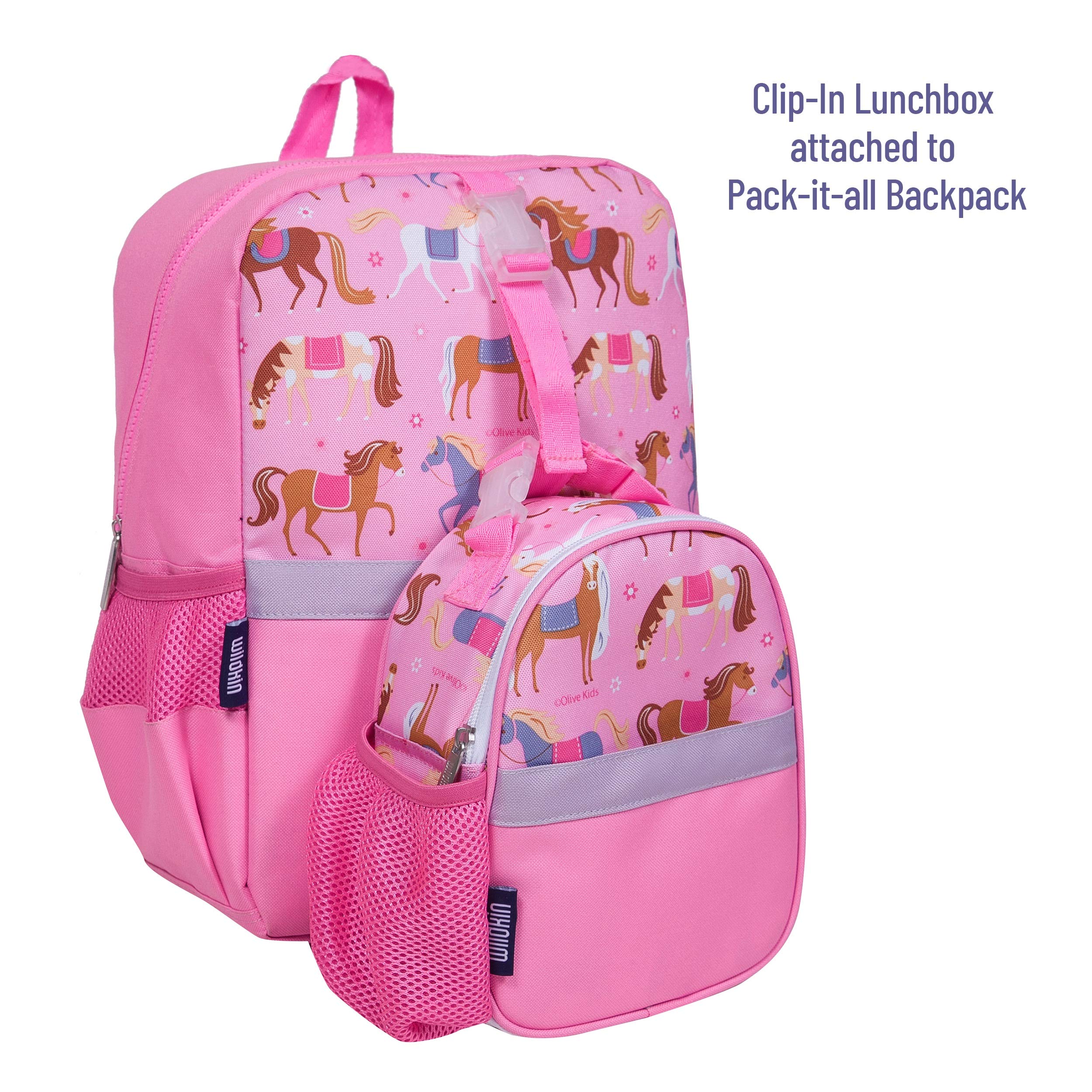 Wildkin Insulated Kids Lunch Box with Clip - Perfect for School, Travel & Snacks - Horse Design - Ideal for Picnics, Daycare & Outdoor Adventures