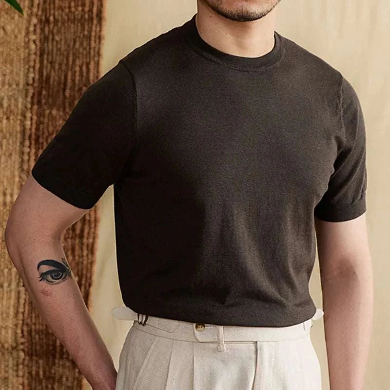 Premium O-Neck Collar Summer T-Shirt for Men - Breathable & Lightweight Casual Tee - Perfect for Beach, Vacation, and Everyday Wear