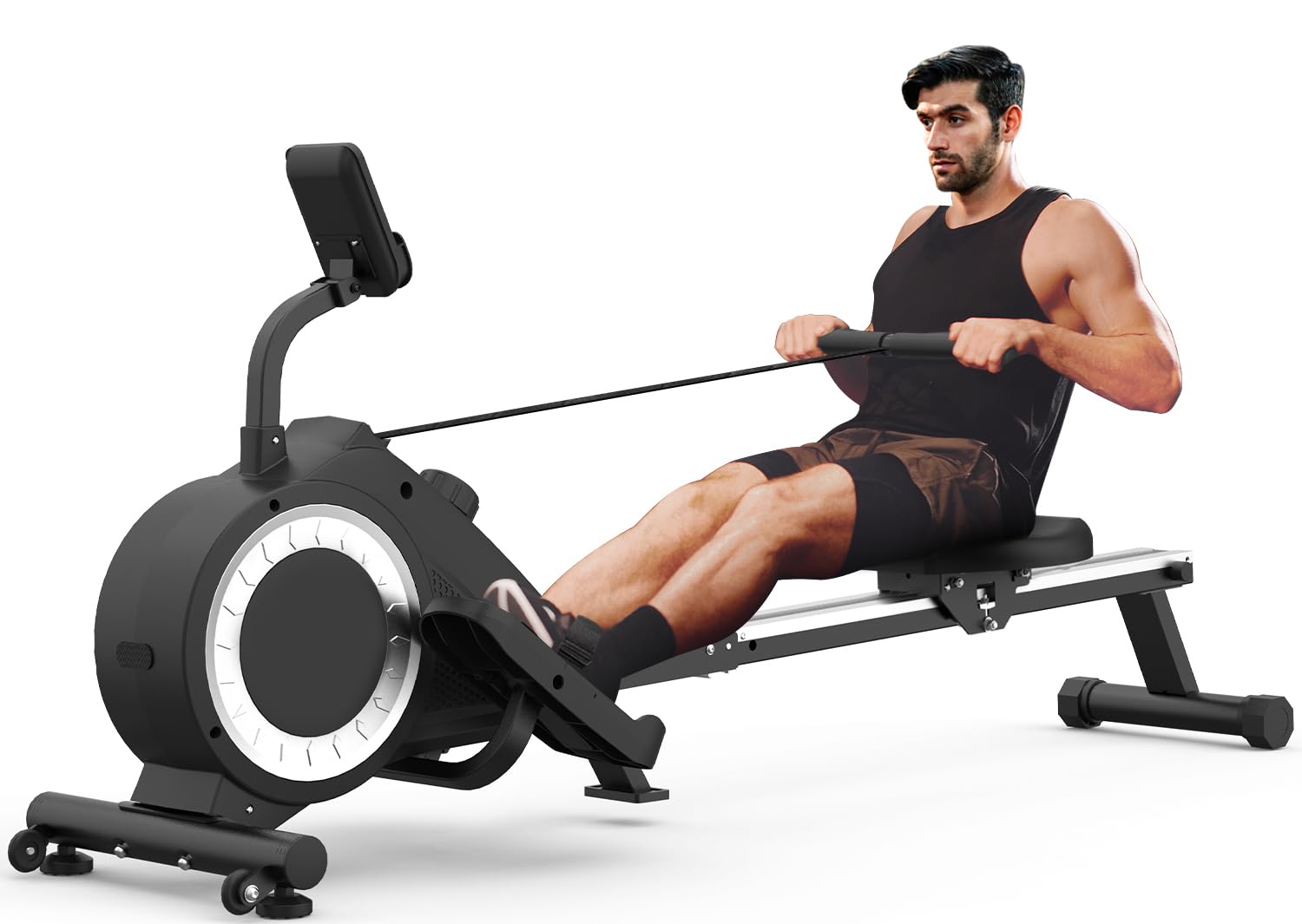 16-Level Magnetic Resistance Rowing Machine, Foldable Indoor Rower for Home Gym with LCD Monitor - Perfect for Full-Body Workout & Cardio Training