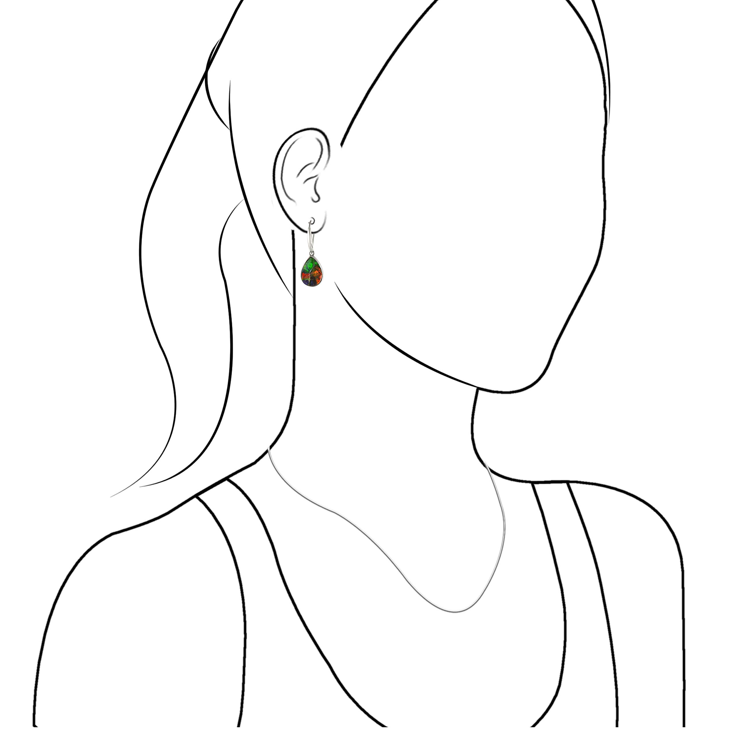 Starborn Ammolite Earrings for Women – Natural Gemstone Dangle Earrings, Elegant Gift for Her – Perfect for Parties, Weddings & Special Occasions