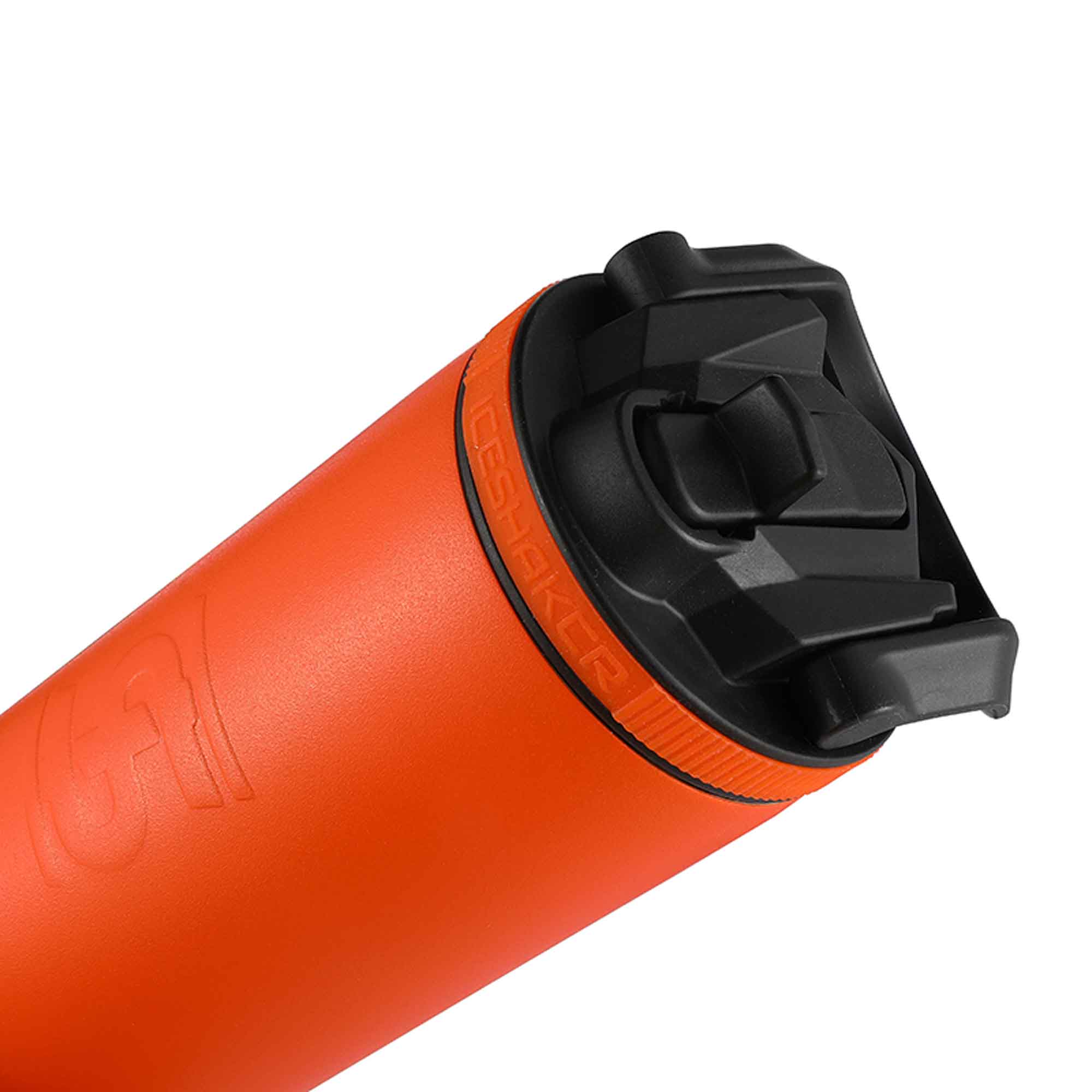 14oz & 20oz Sport Water Bottle Lid - Leak-Proof Black Lid with Orange Stripe for Gym, Hiking & Outdoor Activities