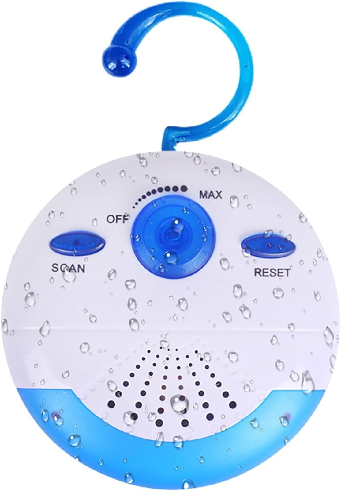 Waterproof Shower Radio with FM, Portable Bluetooth Speaker for Bathroom, Pool & Outdoor Use - Splashproof, Compact Design with Hook for Hanging
