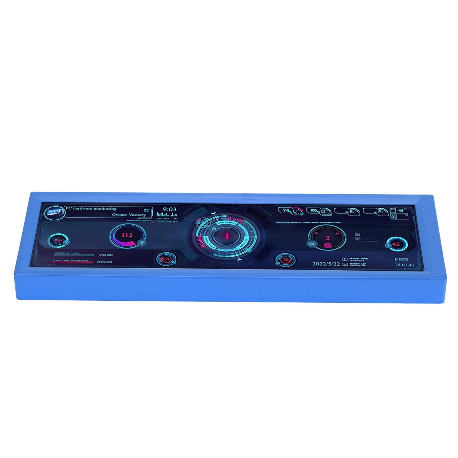 Elprico 8.8 Inch PC Temperature Monitor - IPS 1920x480 USB Mini Screen with AIDA64 Support, Real-Time CPU/GPU/RAM Data Display for Gaming PC, Workstation & ARGB Computer Builds - Perfect for Overclocking, Streaming & PC Performance Monitoring