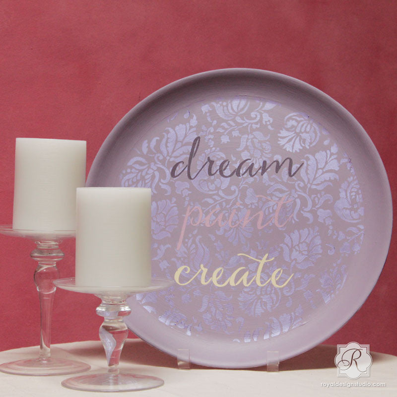 Dream Paint Create Script Stencil - DIY Art & Craft Lettering Template for Scrapbooking, Sign Making & Home Decor
