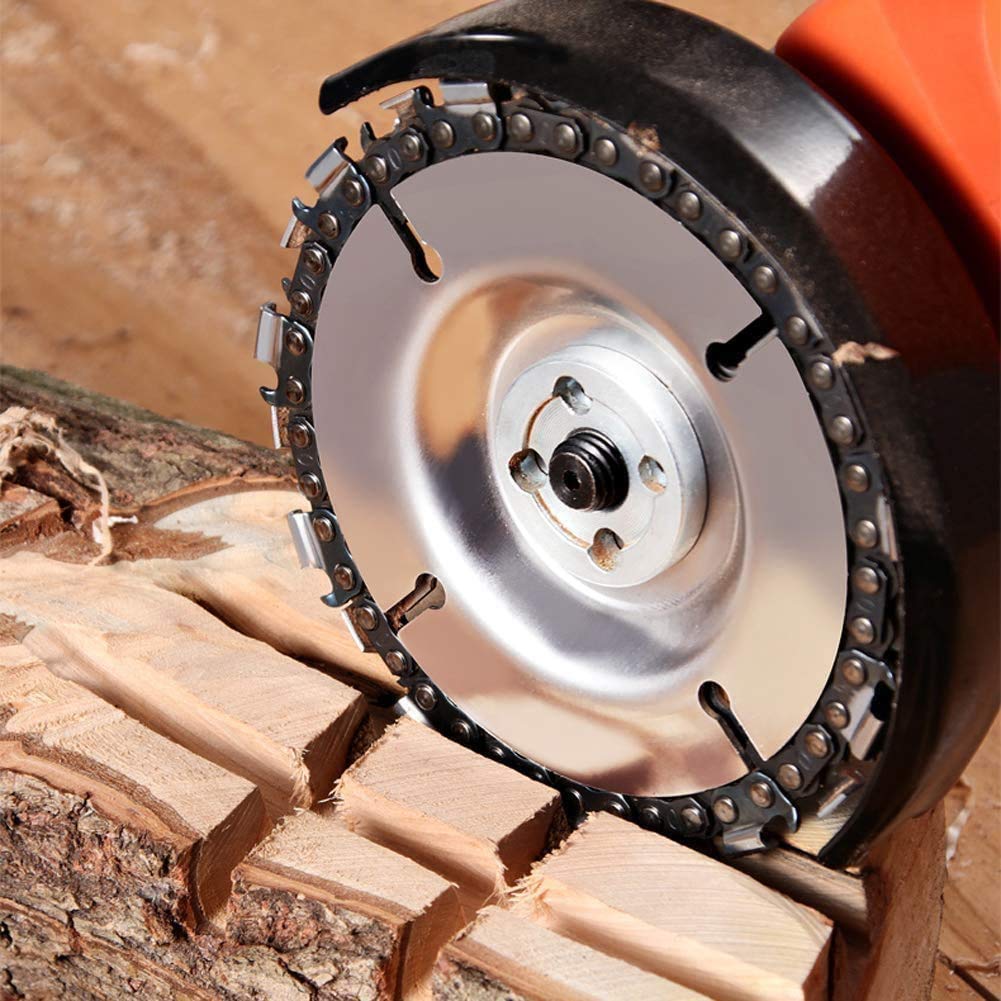 **NANDAN 4-Inch Angle Grinder Chainsaw Disc, 22-Teeth Steel Chainsaw Blade for Wood Carving, Compatible with 4