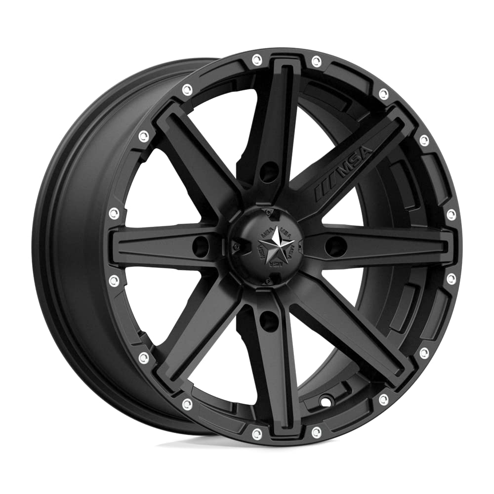 MSA Offroad MA33 15x7 4x110 Black Custom Wheels - 10MM Offset for Jeep Wrangler, Toyota Tacoma & Off-Road Vehicles | Durable Alloy Rims for Trail Riding & Mud Adventures