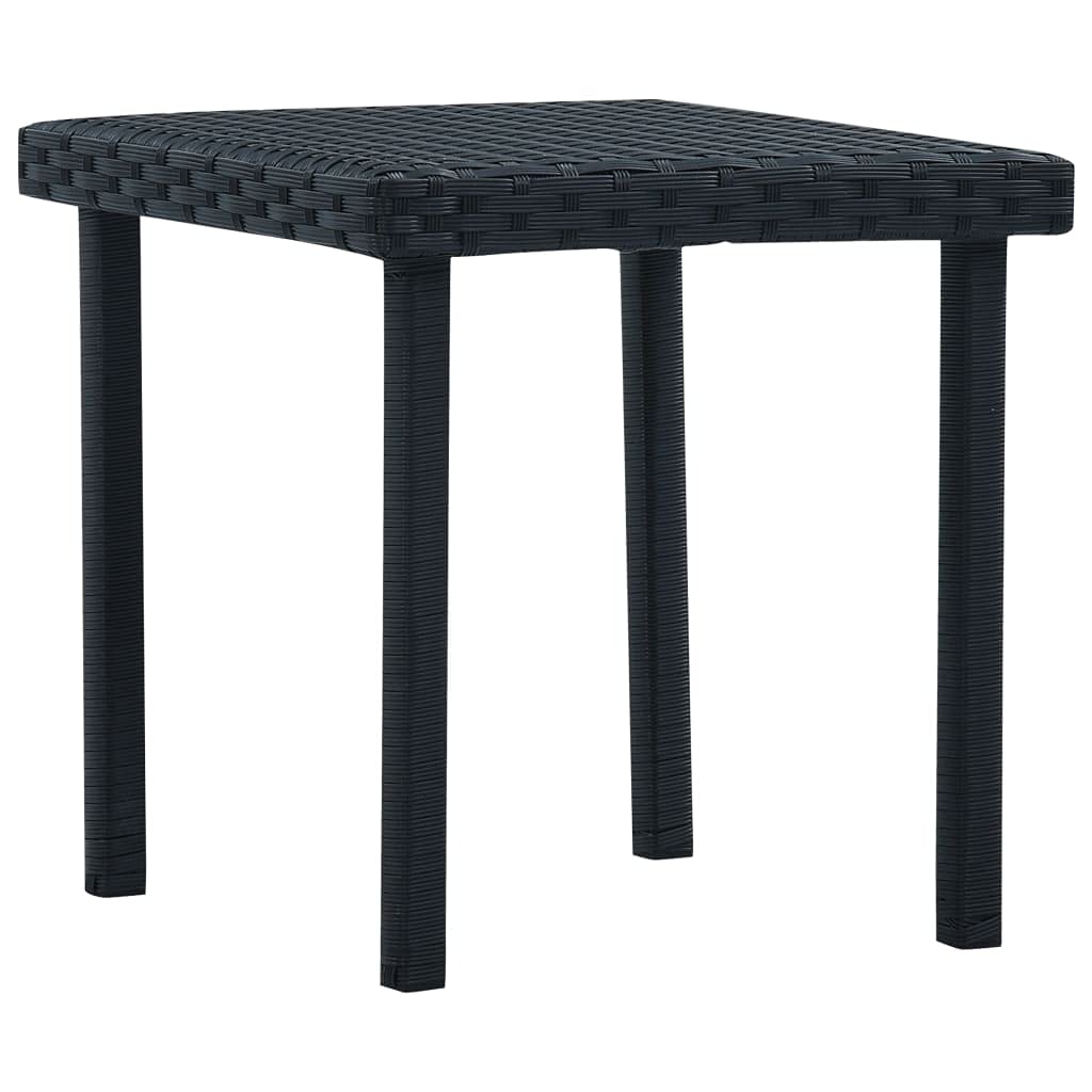 Black Round Poly Rattan Outdoor Coffee Table 15.7
