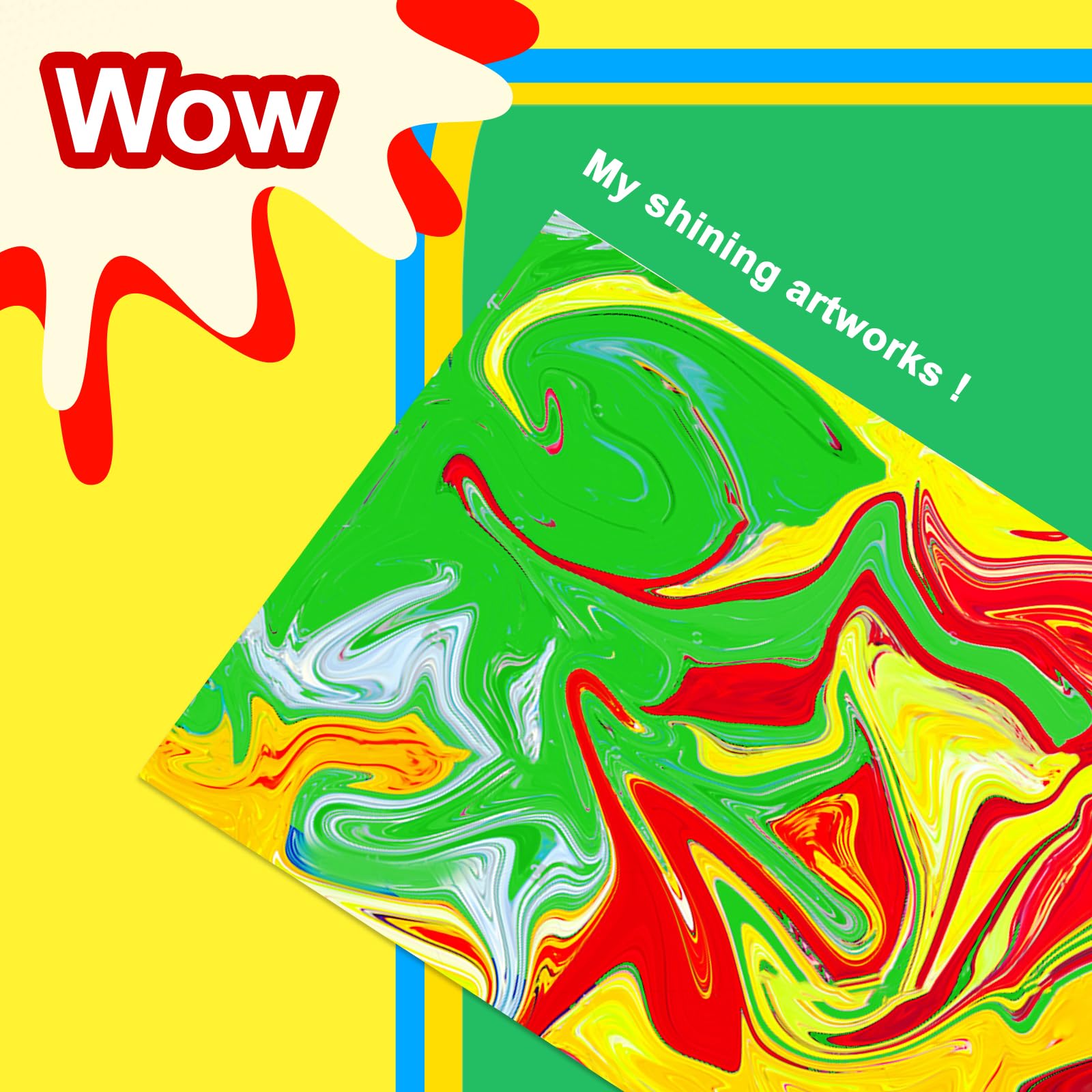 Water Marbling Paint Kit for Kids - Creative Craft Set for Girls & Boys Ages 5-12 (10 Colors) | DIY Art Projects, Birthday Gifts & Sensory Play Activities