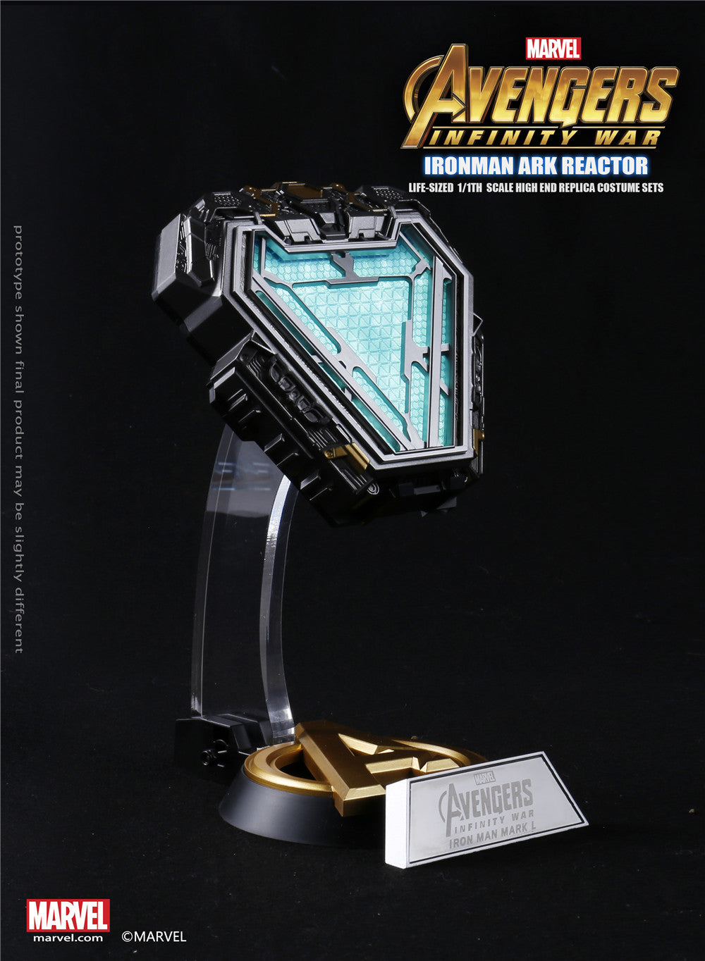 Marvel Avengers Infinity War Iron Man Mark L 50 Wearable Arc Reactor Prop Replica - Official Licensed Movie Collectible for Cosplay & Display