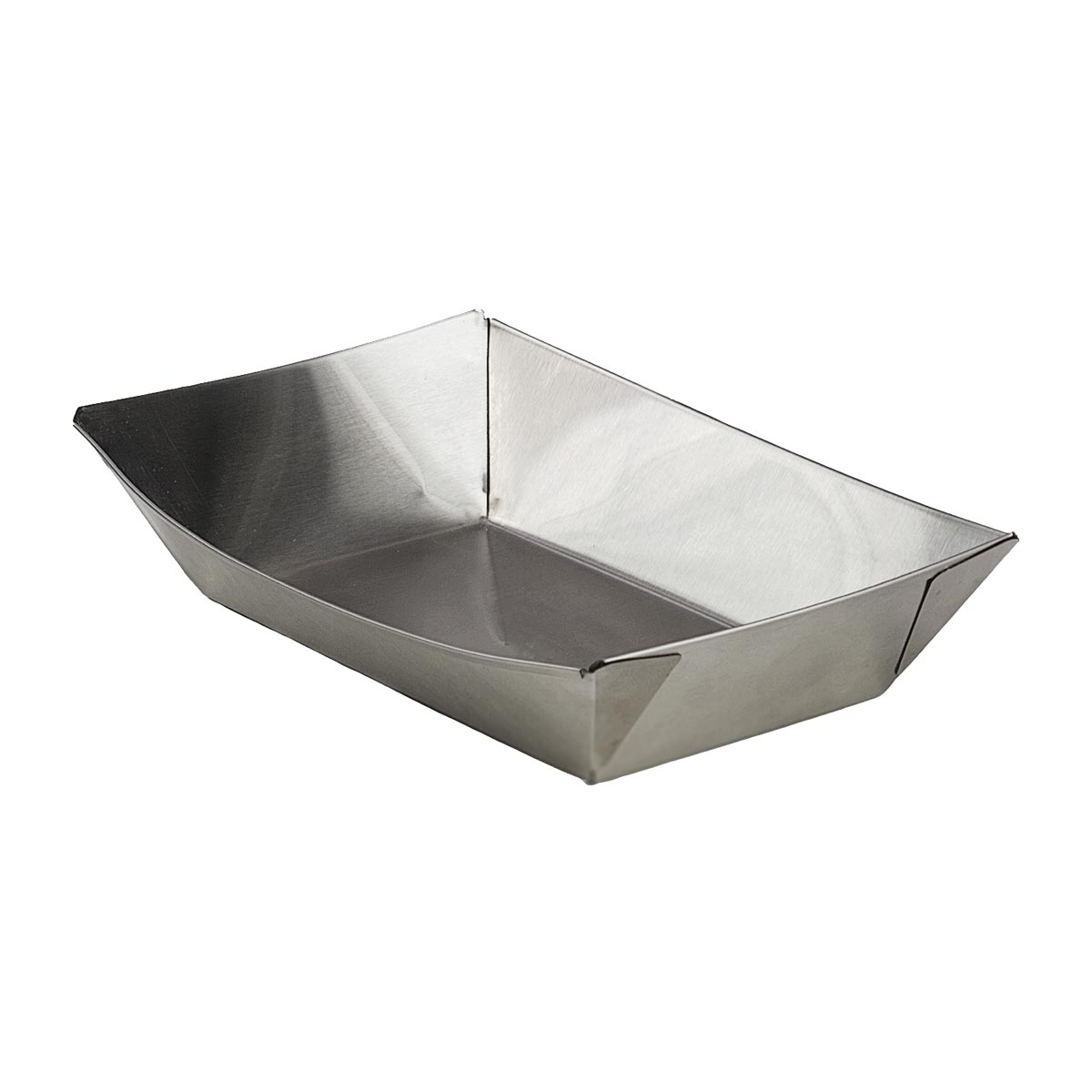 Premium Melamine 4-Piece Stainless Steel Boat Serving Tray Set - 9.5