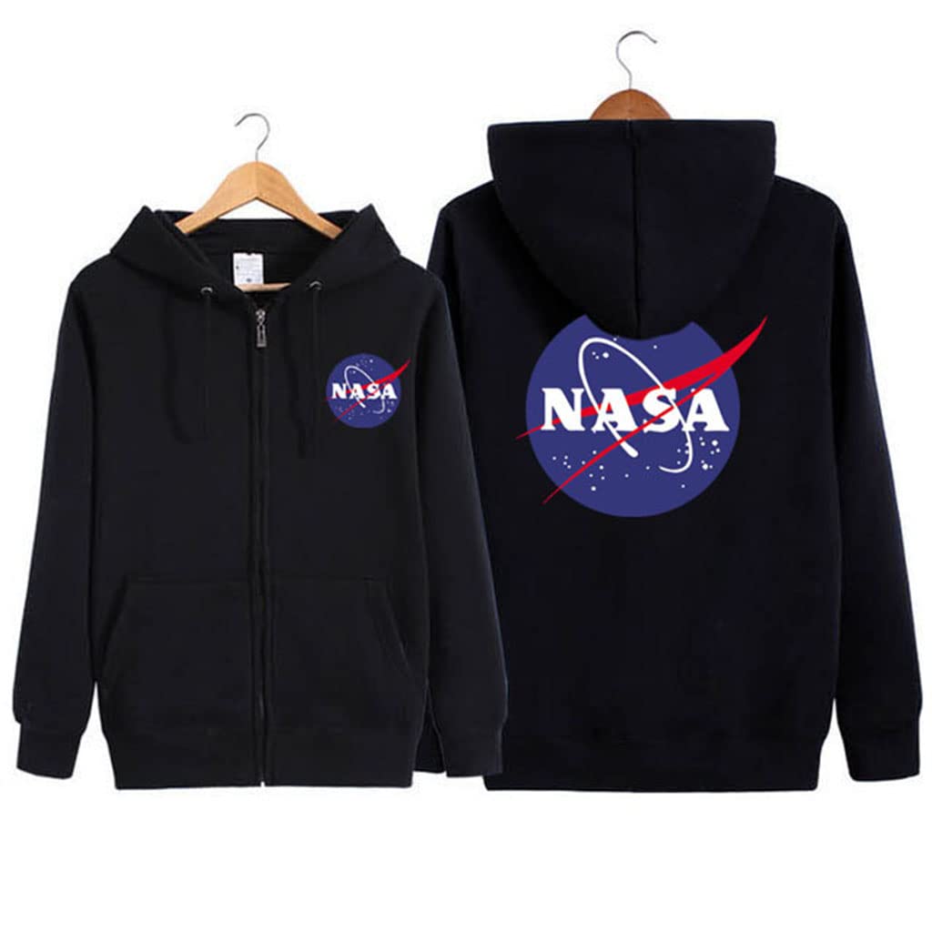 NASA Unisex Zip-Up Fleece Hoodie Sweatshirt Jacket for Men & Women - Perfect for Casual Wear, Street Fashion & Outerwear