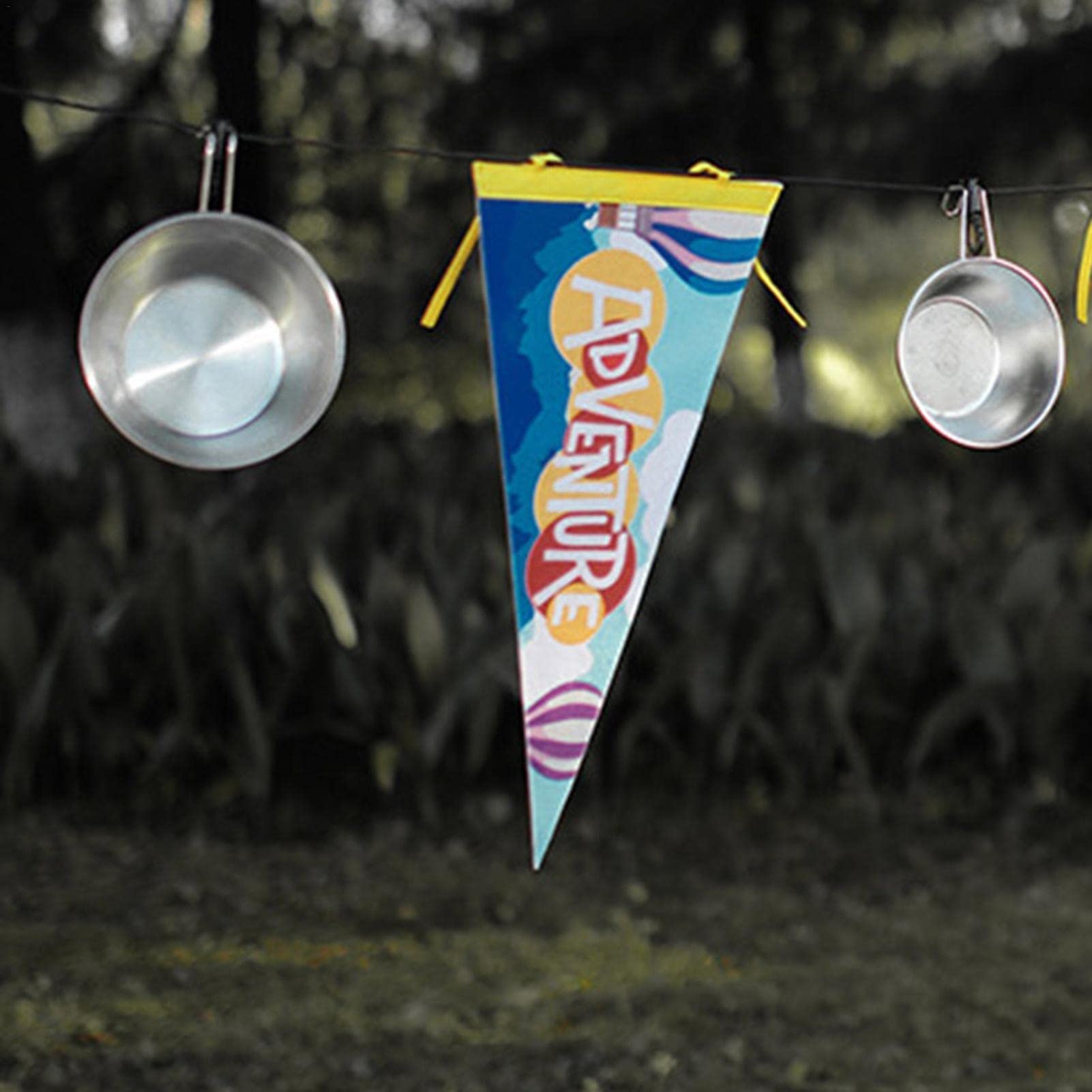 Camping Pennant Flag - Double-Sided Felt Triangle Banner for RV Trailers & Outdoor Yard Decor - Durable Camping Accessories with Easy-to-Use Felt Strips - Perfect for Campgrounds, RV Parks & Backyard Parties