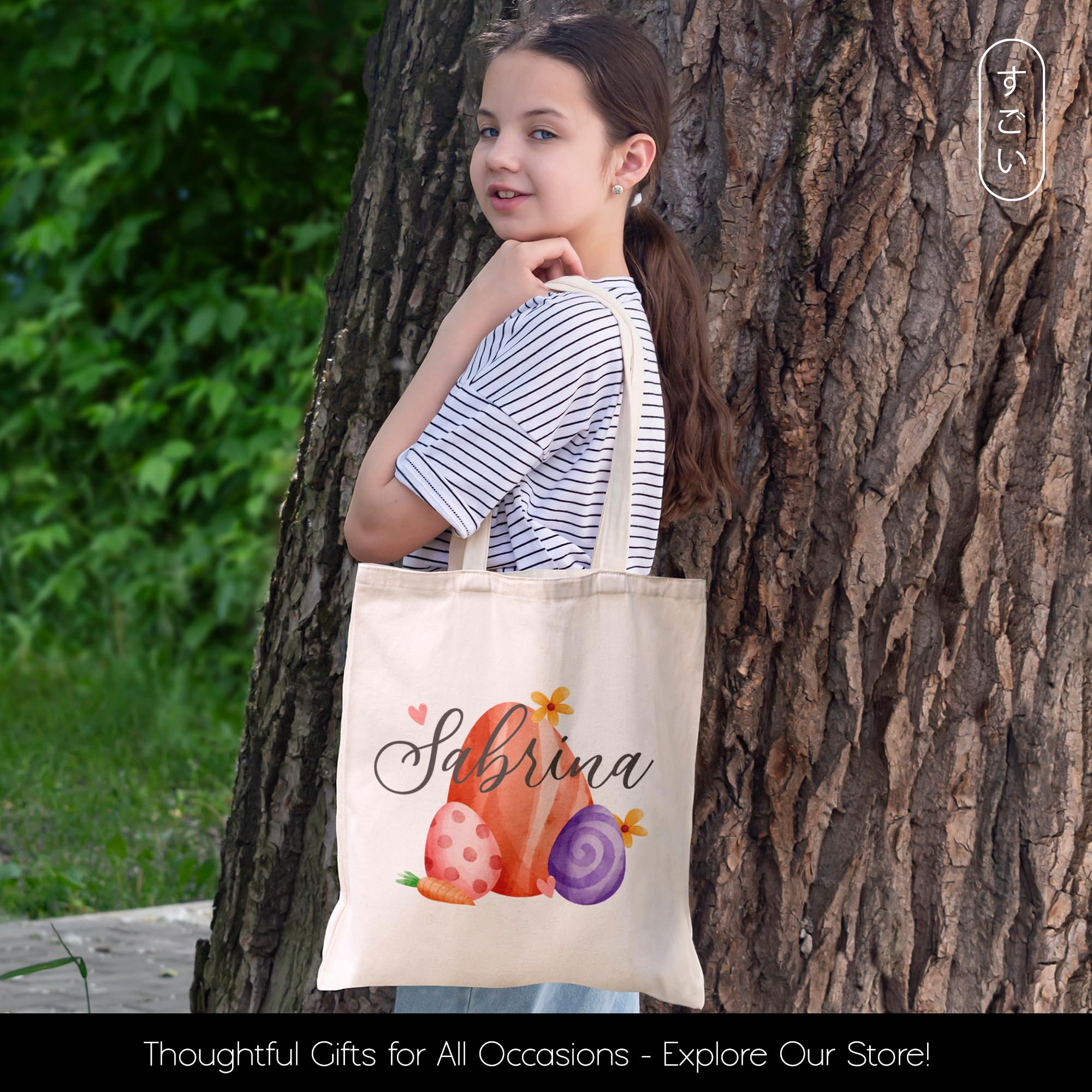 Personalized Easter Basket & Custom Easter Tote Bags for Kids - Bulk Options Available | Custom Name Easter Gifts for Boys, Girls, Babies & Toddlers | Perfect for Easter Egg Hunts, Church Events & Spring Celebrations