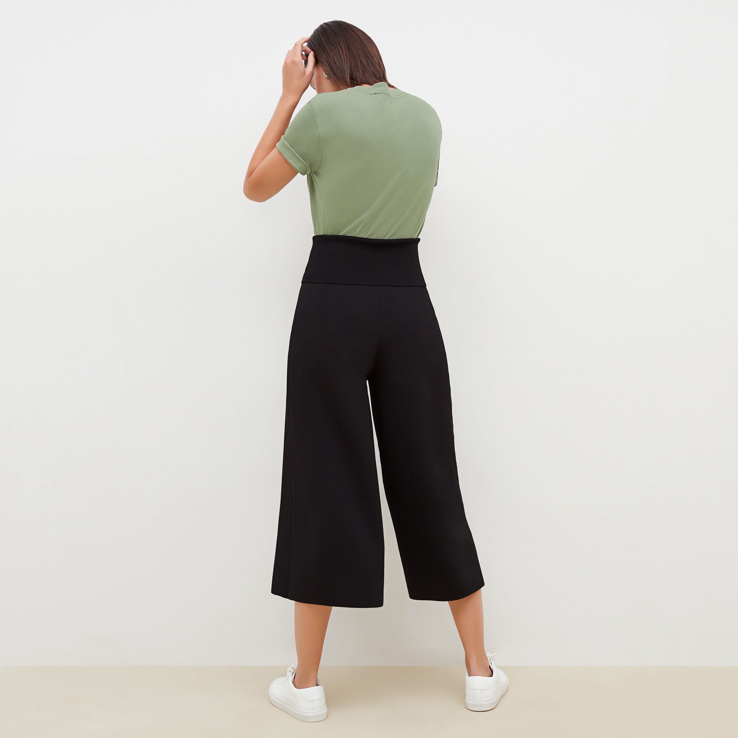 Rogala Stretch Culotte Jumpsuit & Knit Cardigan Set in Black | Comfortable Lounge Wear for Women | Perfect for Yoga, Travel, and Casual Outings
