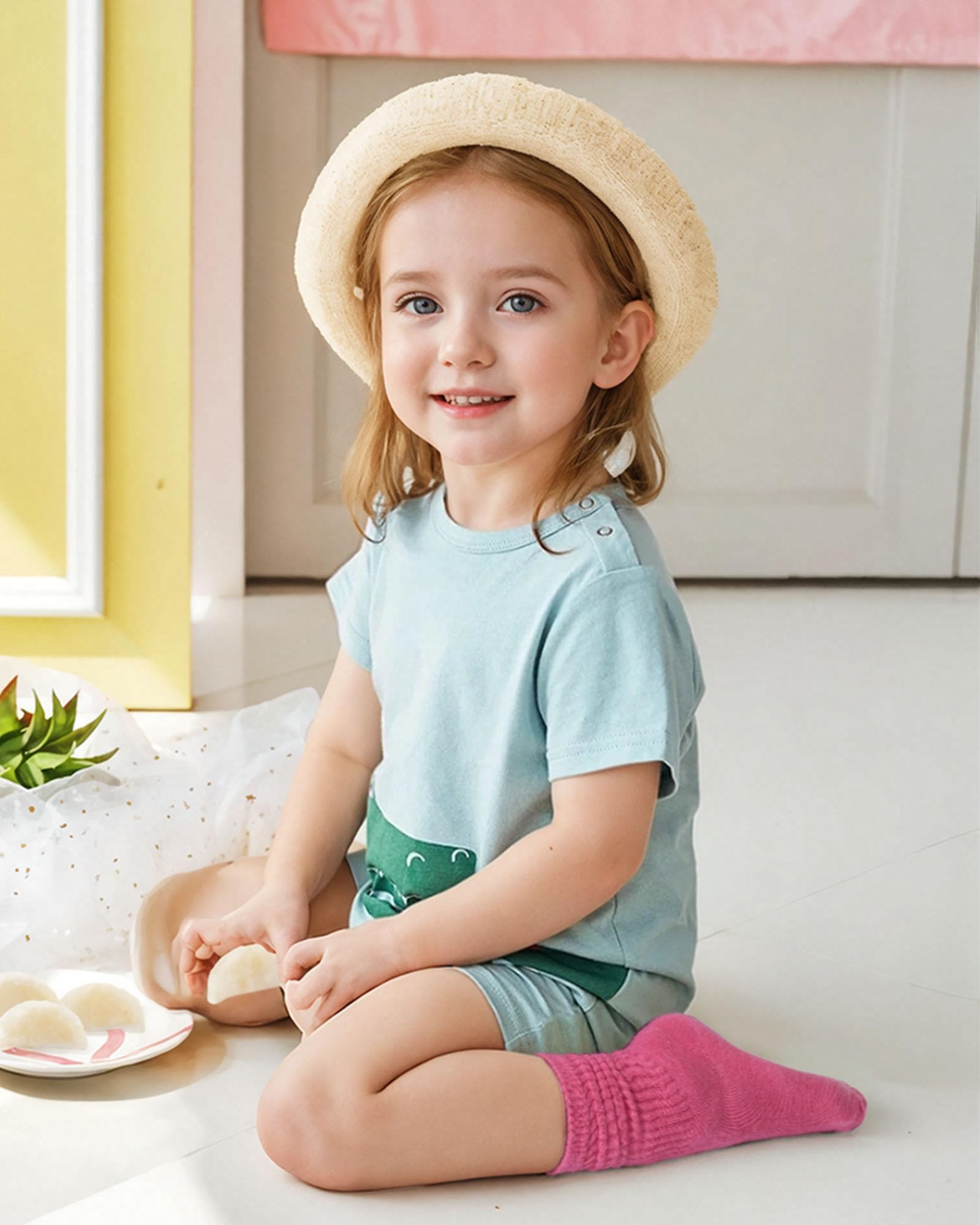 Witwot Toddler Knee High Socks for Girls - Soft Athletic Slouch Socks for Kids - Perfect for Sports, School & Playtime