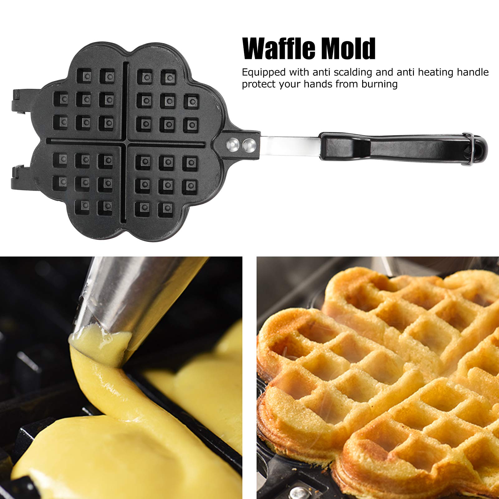 Mini Waffle Maker - Non-Stick Waffle Iron with Cool-Touch Handle for Breakfast, Lunch & Snacks - Easy to Clean - Perfect for Home, Dorm & Office Use