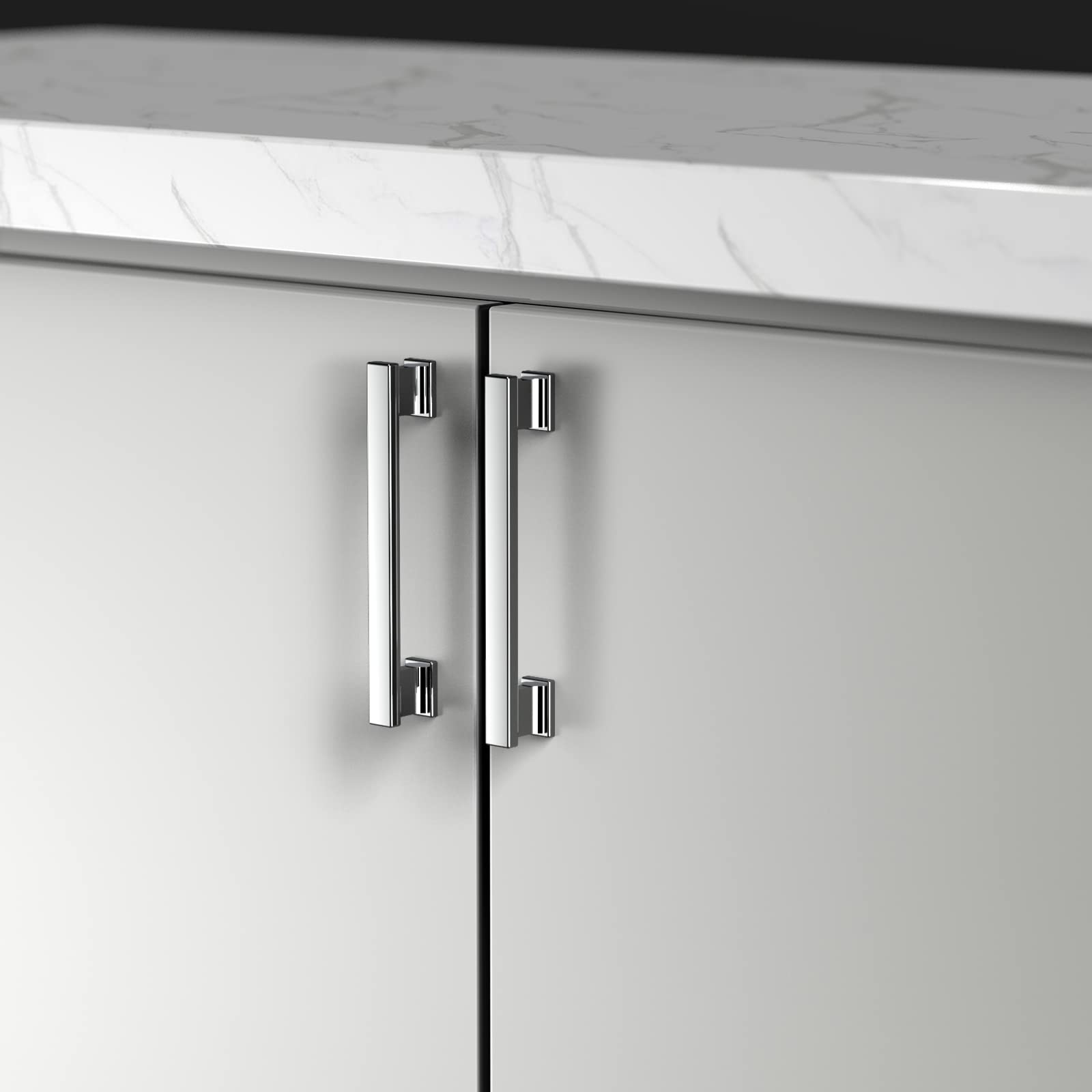 5 Inch (128mm) Polished Chrome Cabinet Handles - 10 Pack Durable Kitchen Cabinet Pulls for Cabinets, Cupboards, and Drawers - Perfect for Modern and Traditional Kitchen Designs