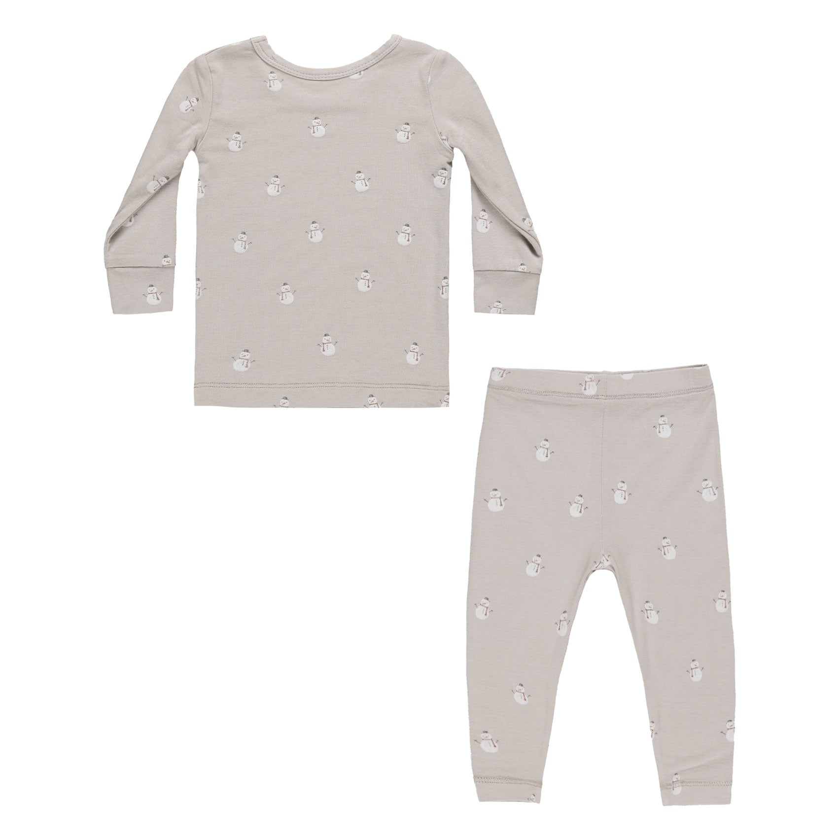 Cozy Bamboo Pajama Set for Women - Snowmen & Fog Print - Soft Sleepwear for Winter Nights - Perfect for Christmas Gifts & Relaxing at Home