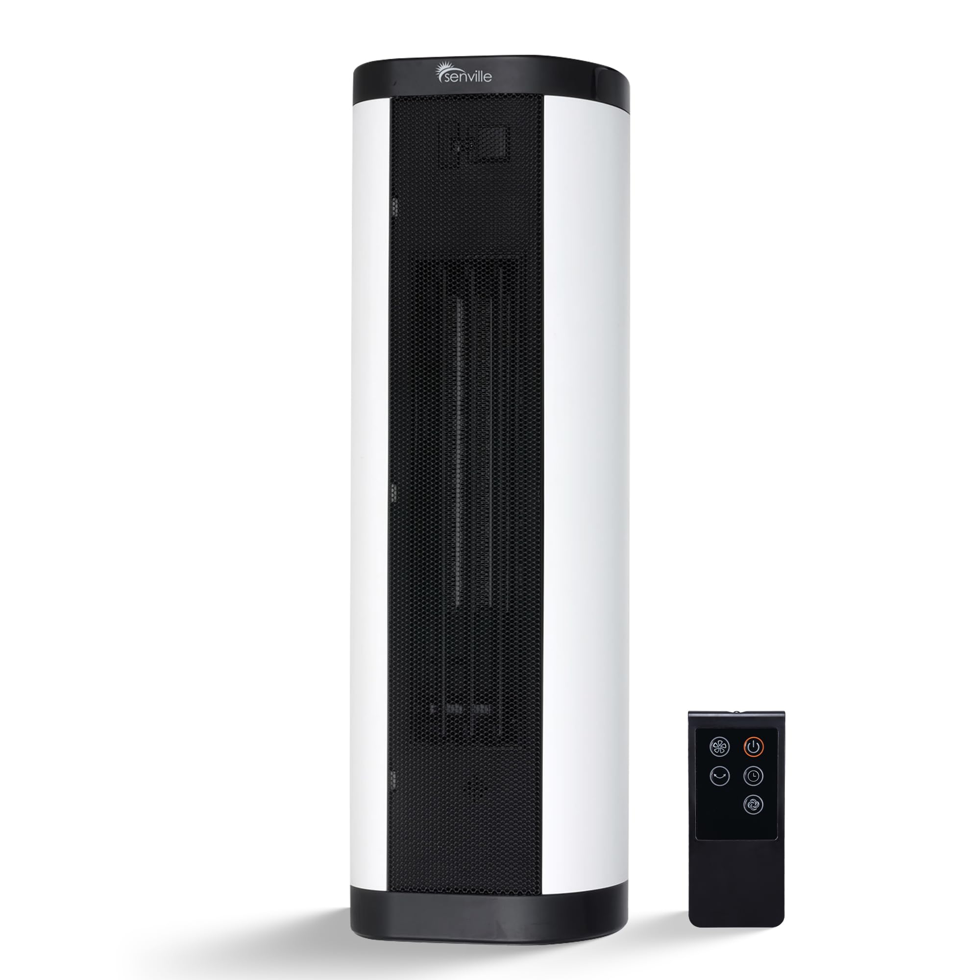 Senville 1500W Electric Ceramic Space Heater with Remote Control & Digital Thermostat - Overheat Protection, Vertical/Horizontal Operation - Perfect for Bedroom, Office & Indoor Heating