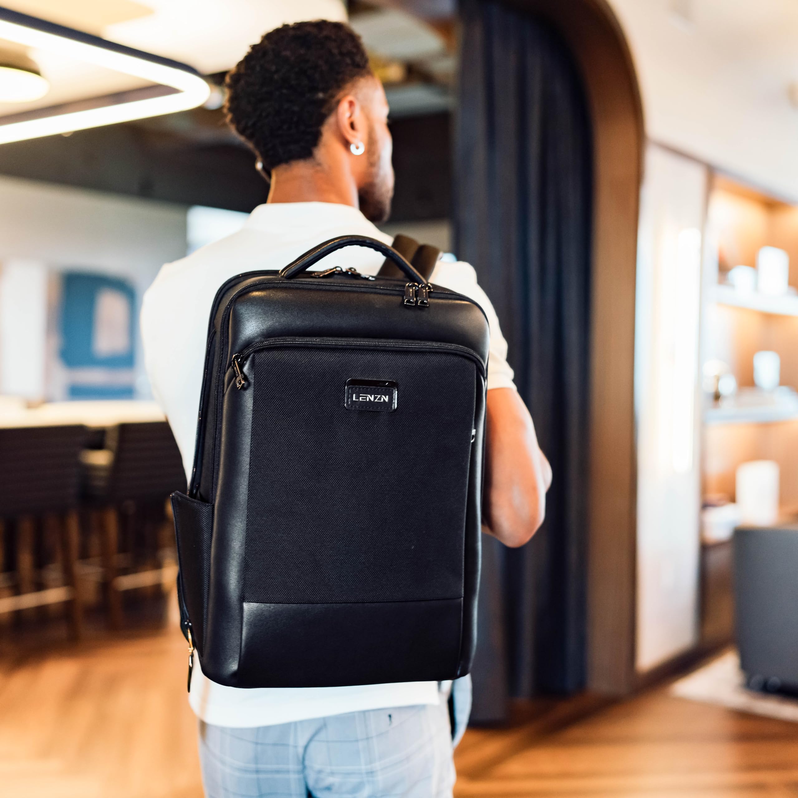 Laptop Business Backpack for Men & Women - Durable Nylon Work Backpack with USB Charging Port, Anti-Theft Pocket, Multiple Compartments, Fits 15.6 Inch Laptop - Ideal for Office, Travel, and Daily Commute