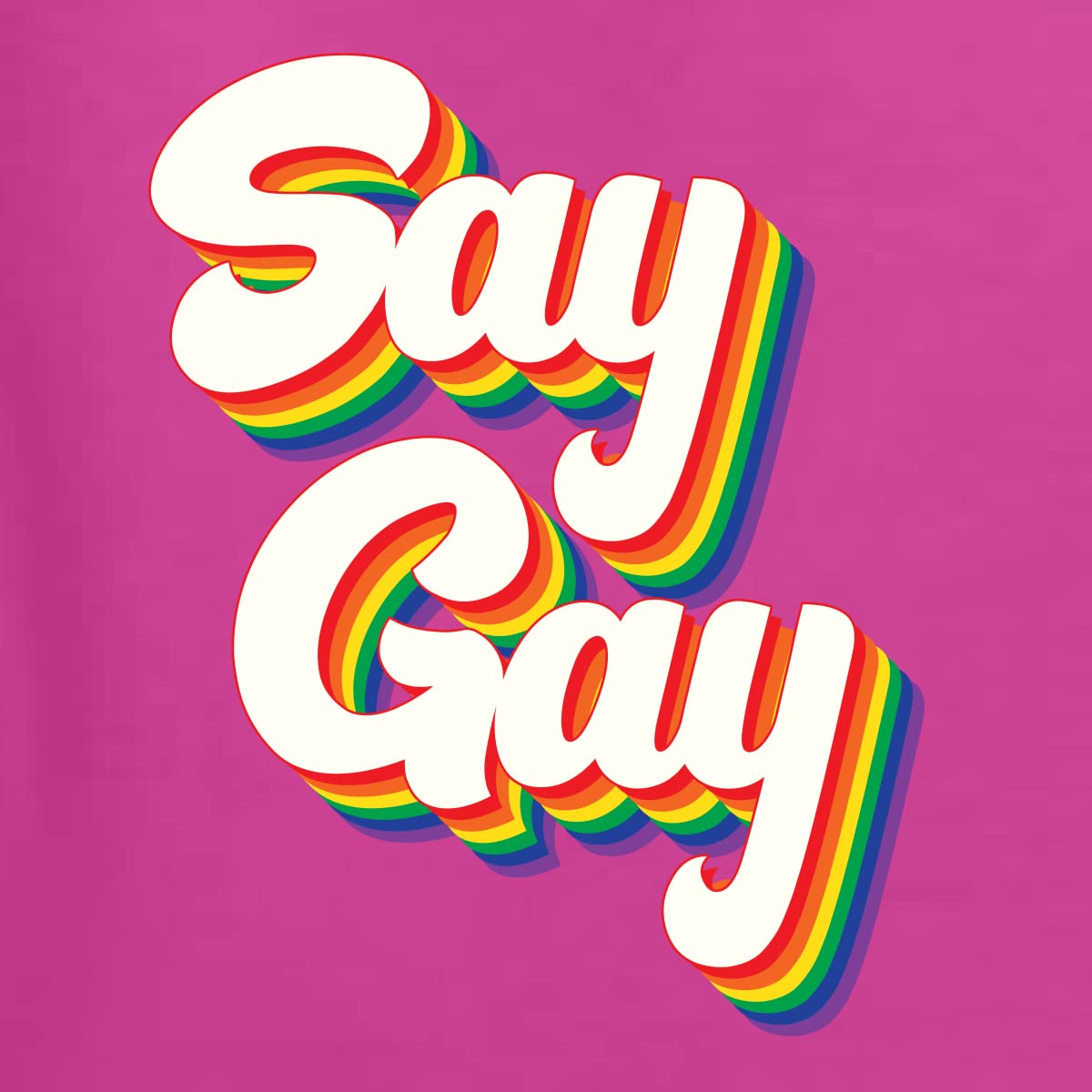 Vintage Rainbow LGBT Pride Graphic Long Sleeve T-Shirt for Women - Retro Say Gay Design - Perfect for Pride Parades, LGBTQ+ Events & Casual Wear