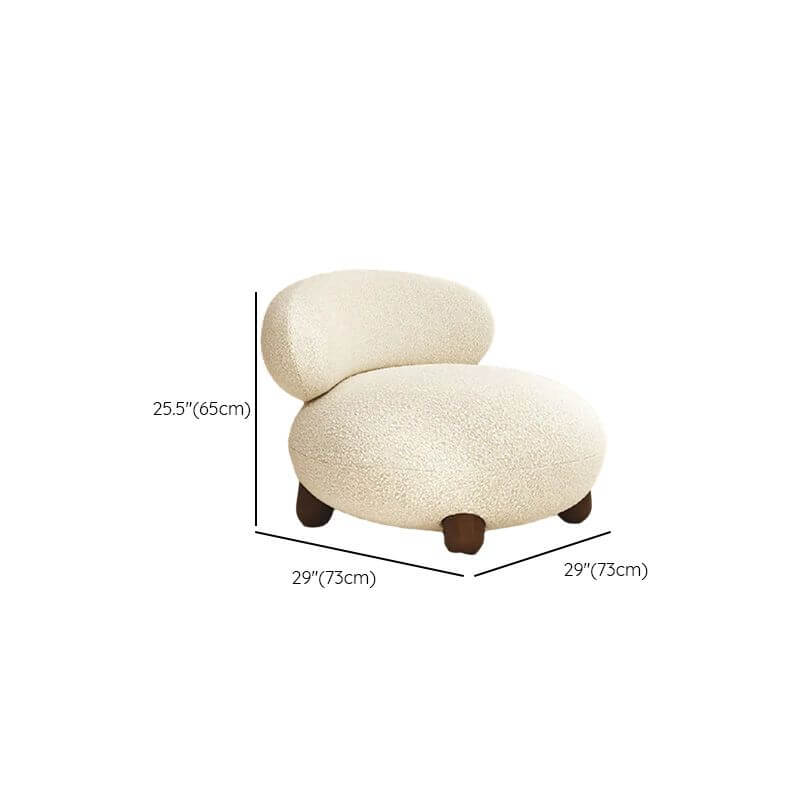 Modern Beige Accent Chair with Ottoman - Solid Color Fixed Back Lounge Chair for Living Room, Bedroom or Office - Comfortable Reading Chair with Footrest