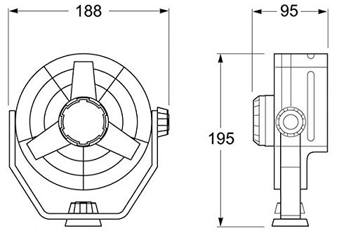 Nautos 65316 Two Speed Turbo Fan - Hella Marine High Performance Marine Blower for Boats & RVs - Ideal for Ventilation & Cooling in Cabins, Engine Rooms, and Bilges