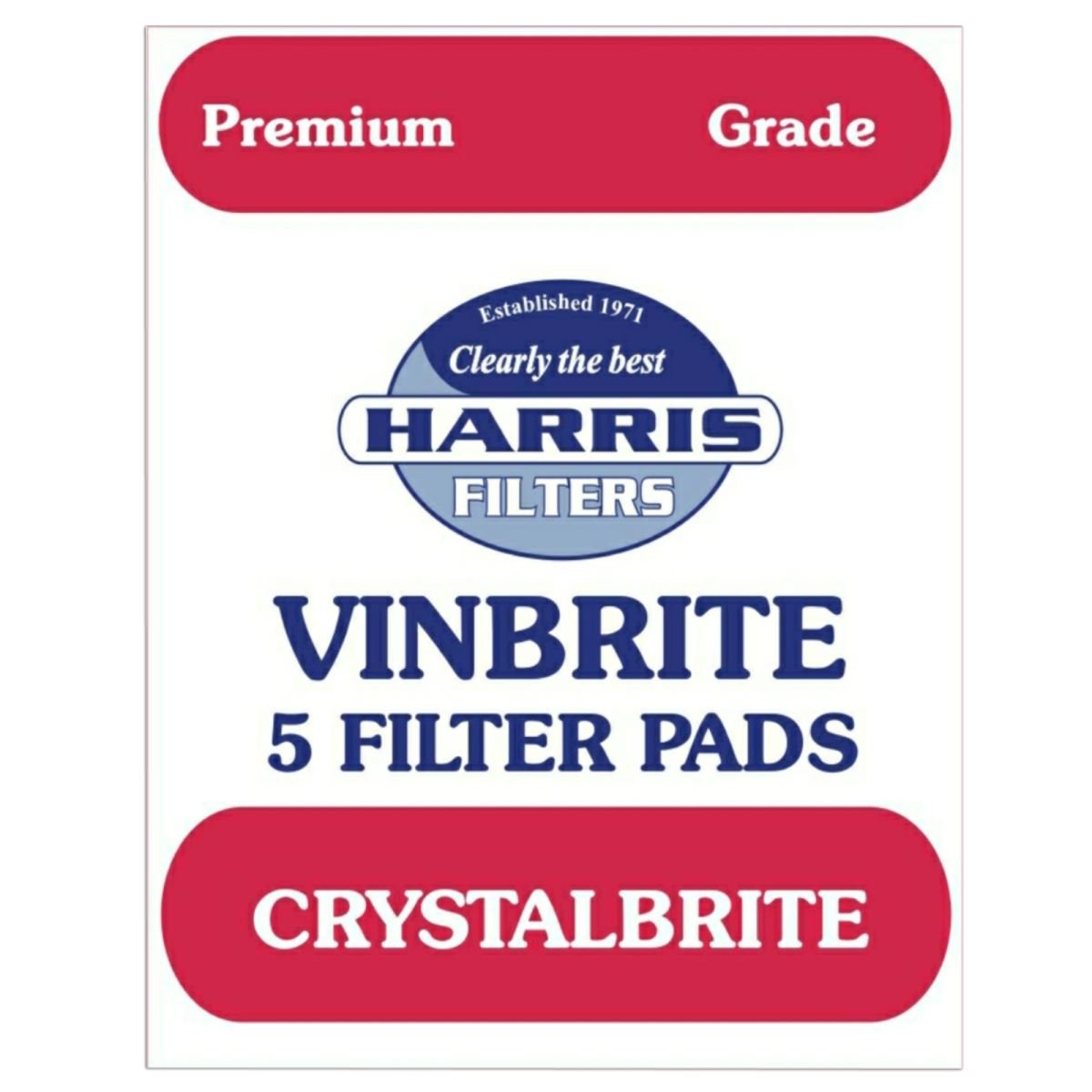 10-Pack Harris CrystalBrite Filter Pads - Compatible with Harris VinBrite MK3 Filter Kit | Premium Water Filtration for Aquariums & Fish Tanks