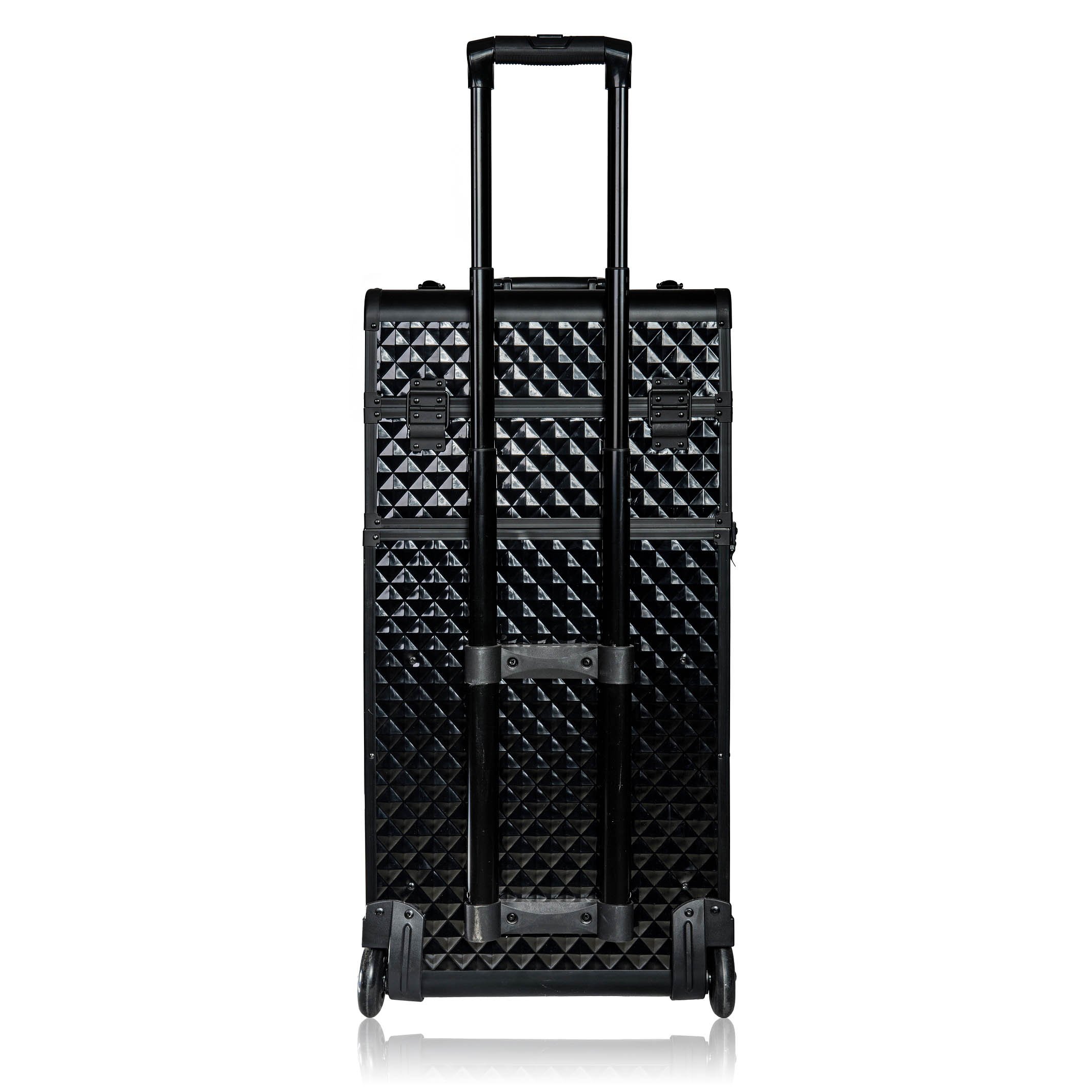 SHANY REBEL Series Pro Makeup Artists Rolling Train Case - Professional Trolley Makeup Case with Wheels - Curious Black Cat Design - Perfect for Travel, Salon & On-Set Makeup Artists