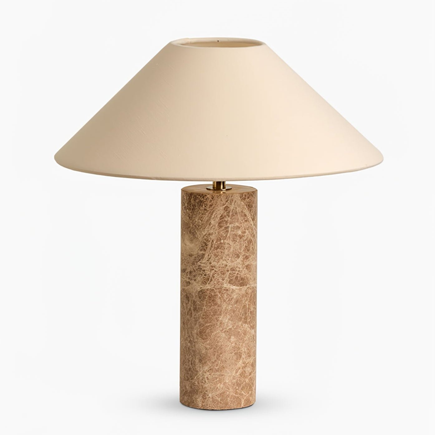 Alba Stone Table Lamp - Modern Decorative Bedside Lighting for Living Room, Bedroom & Office - Dimmable LED Desk Lamp with Natural Stone Base