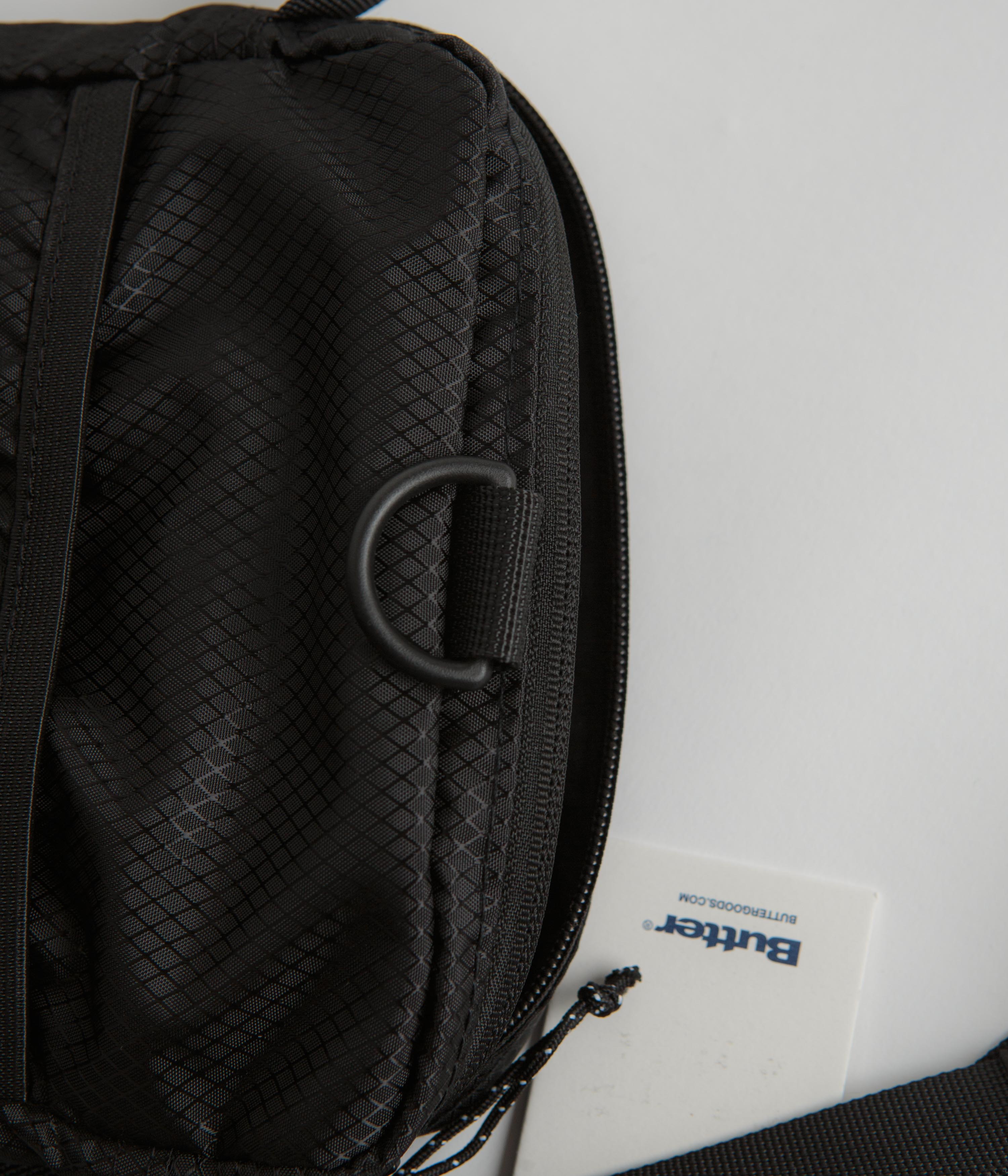 Butter Goods Ripstop Side Bag - Durable & Lightweight Crossbody Bag for Men & Women - Perfect for Travel, Gym & Everyday Use - Black