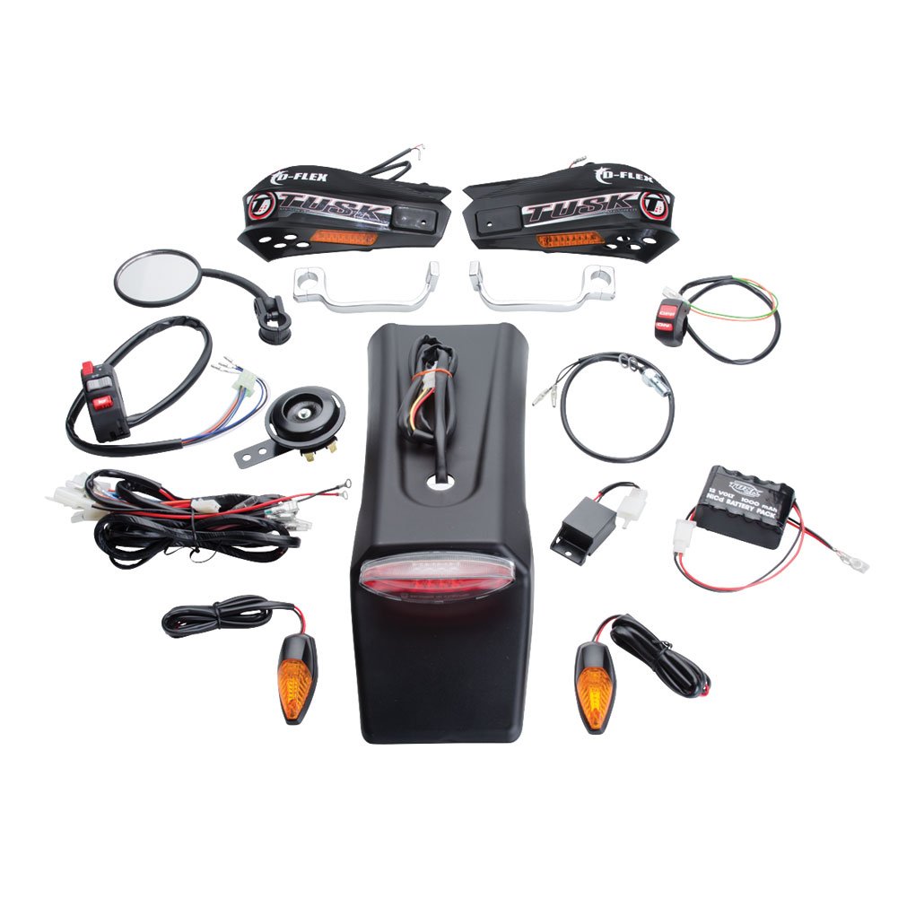 Tusk Motorcycle Enduro Lighting Kit with Handguard Turn Signals & LED Taillight - Durable Flag Style Handguards for Off-Road Adventure Riding & Trail Exploration